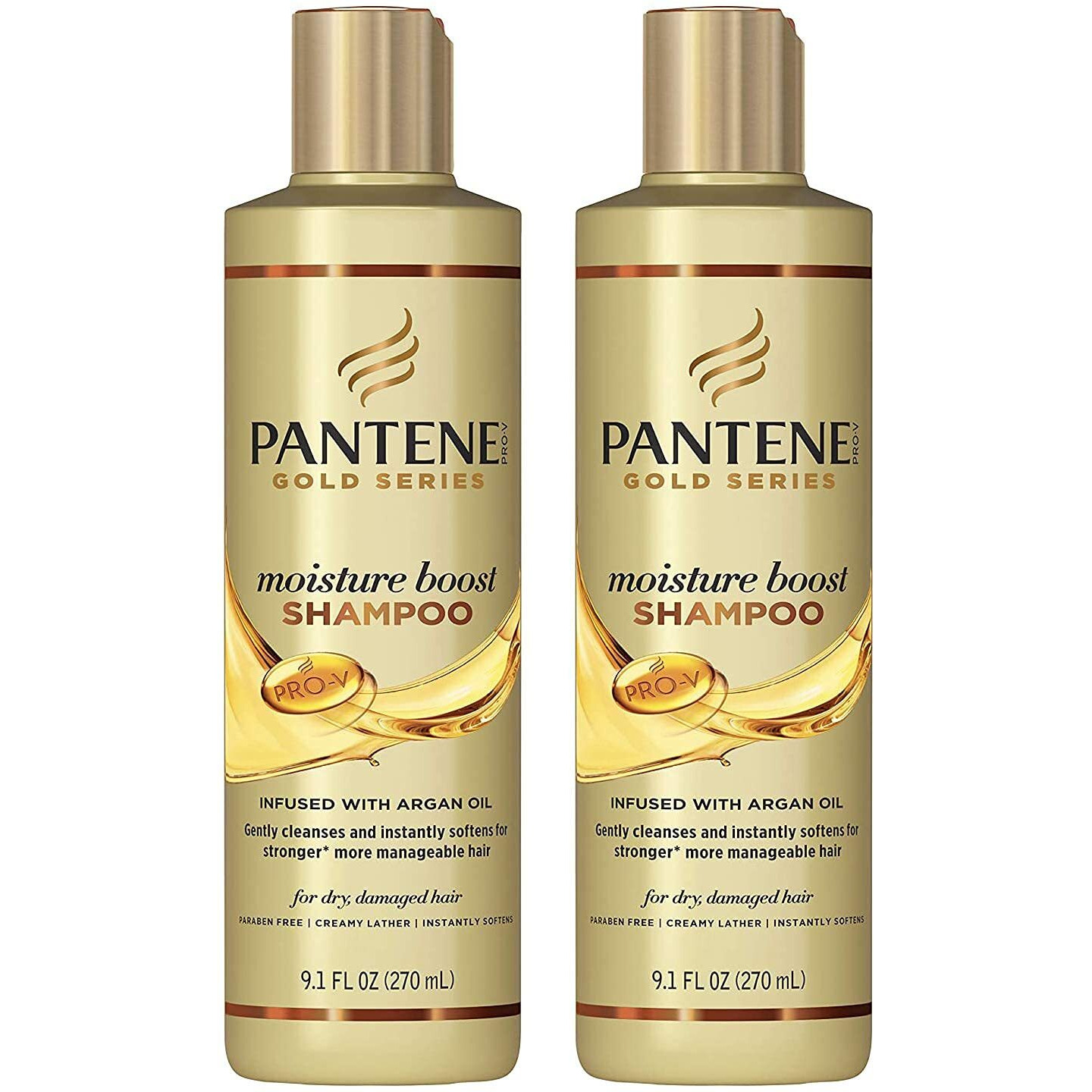 Pantene Gold Series Shampoo Moisture Boost 9.1 Ounce (270ml) (2 Pack)