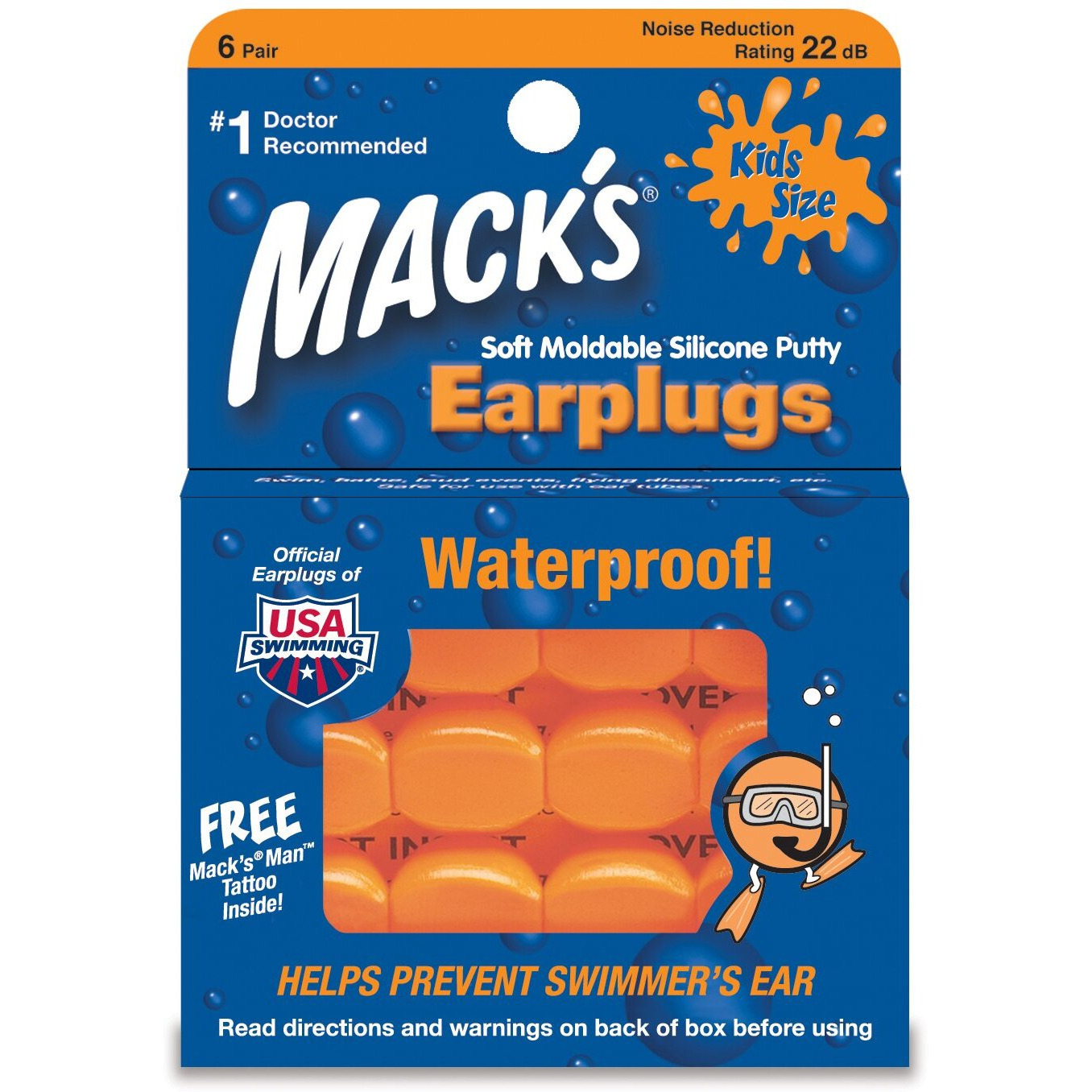 Mack's 6 Pair Pillow Soft Ear Plugs - Kid Size