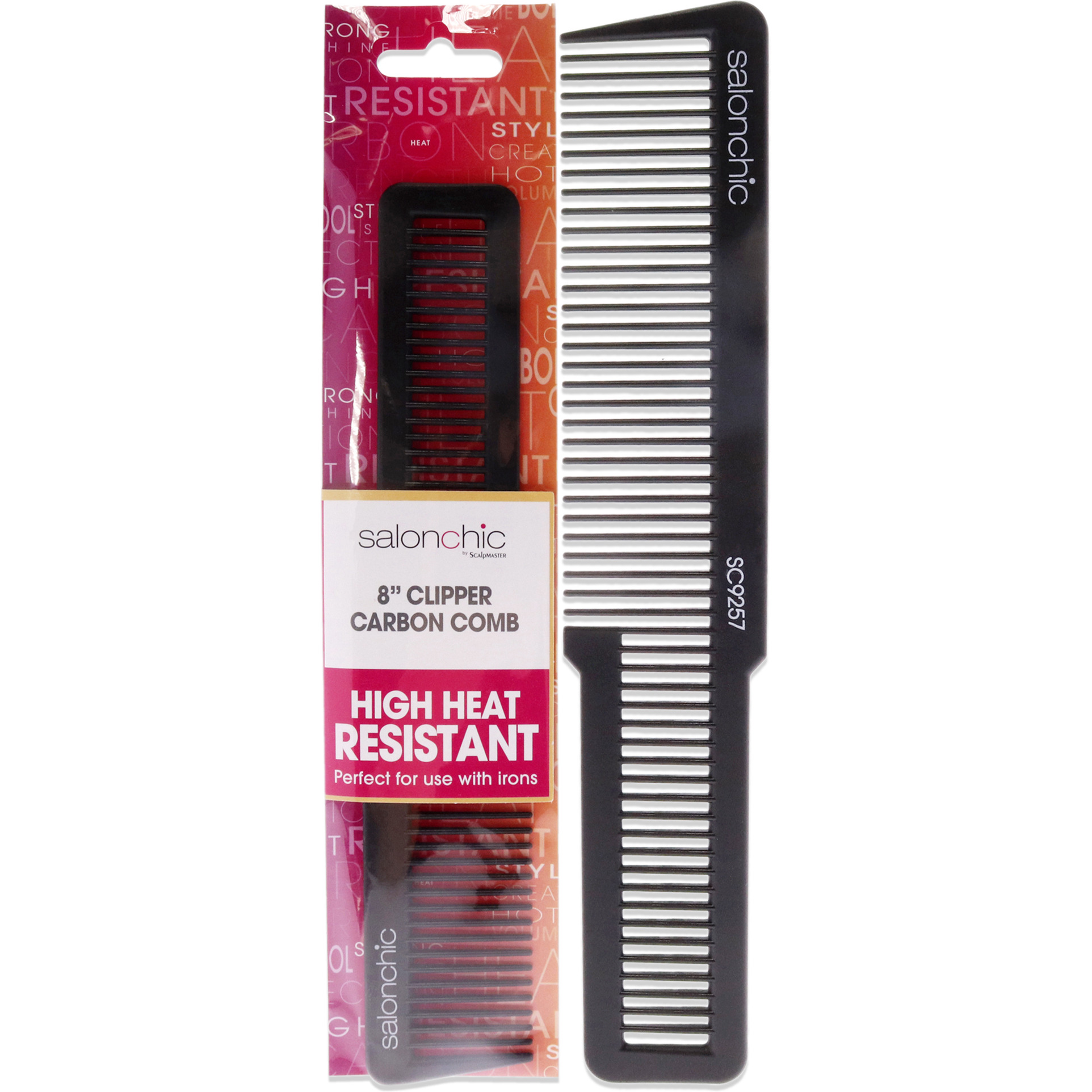 Flat Top Clipper Carbon Comb High Heat Resistant 8 by SalonChic for Unisex - 1 Pc Comb
