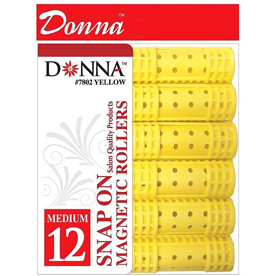 Donna Collection Snap On Magnetic Rollers, Medium, Yellow