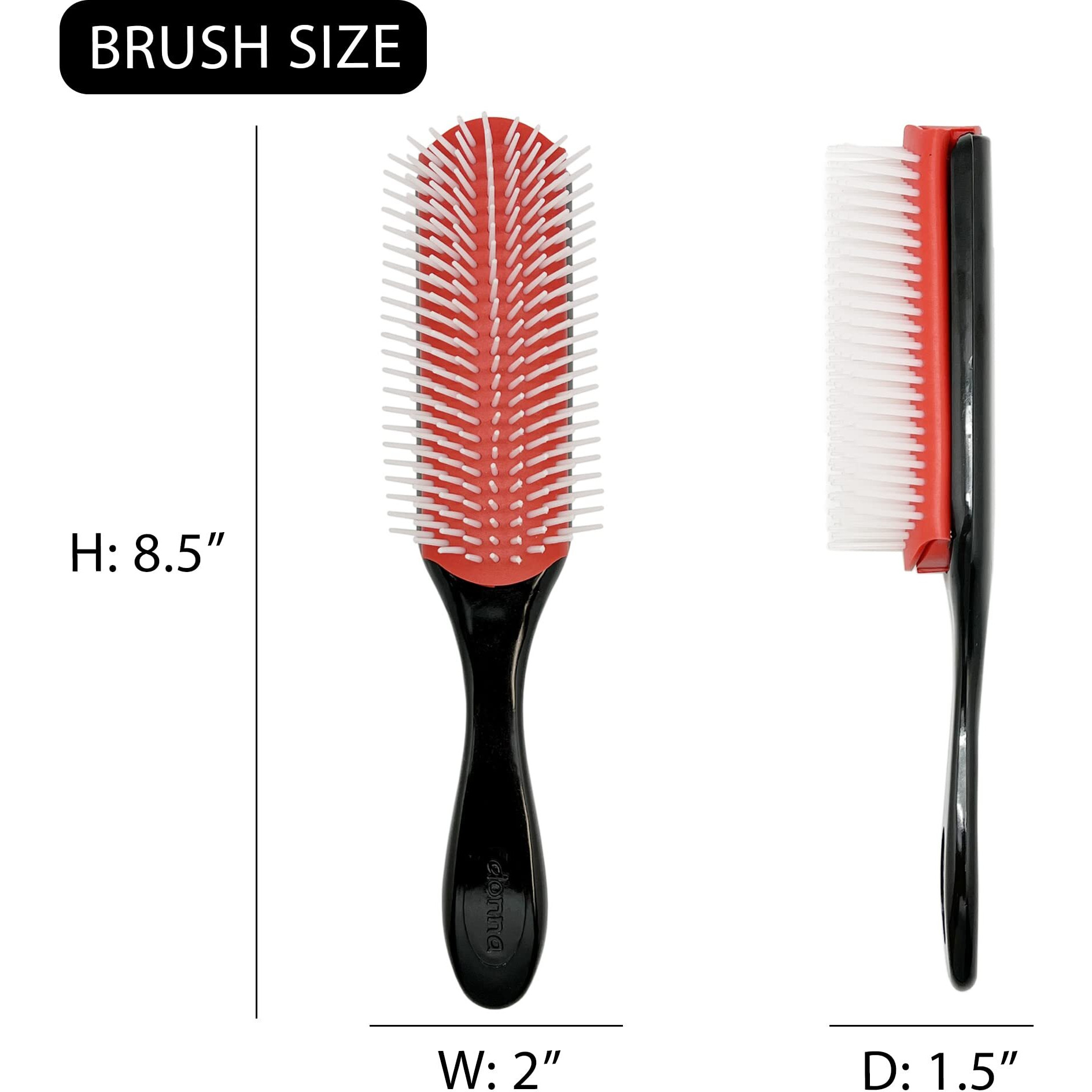 Donna Collection Large Styling Hair Brush, Black