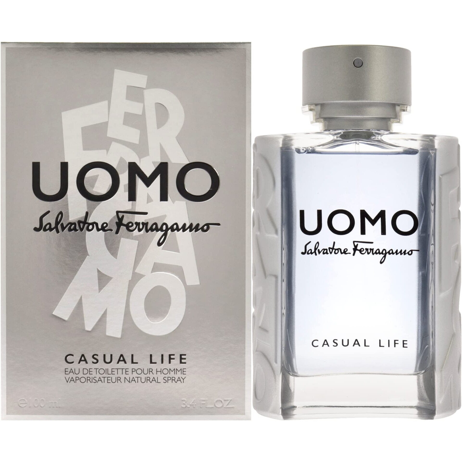 Uomo Casual Life by Salvatore Ferragamo, 3.4 oz Eau De Toilette Spray for Men