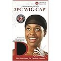 Donna Collection Premium Wig Cap, Black, 2 Count