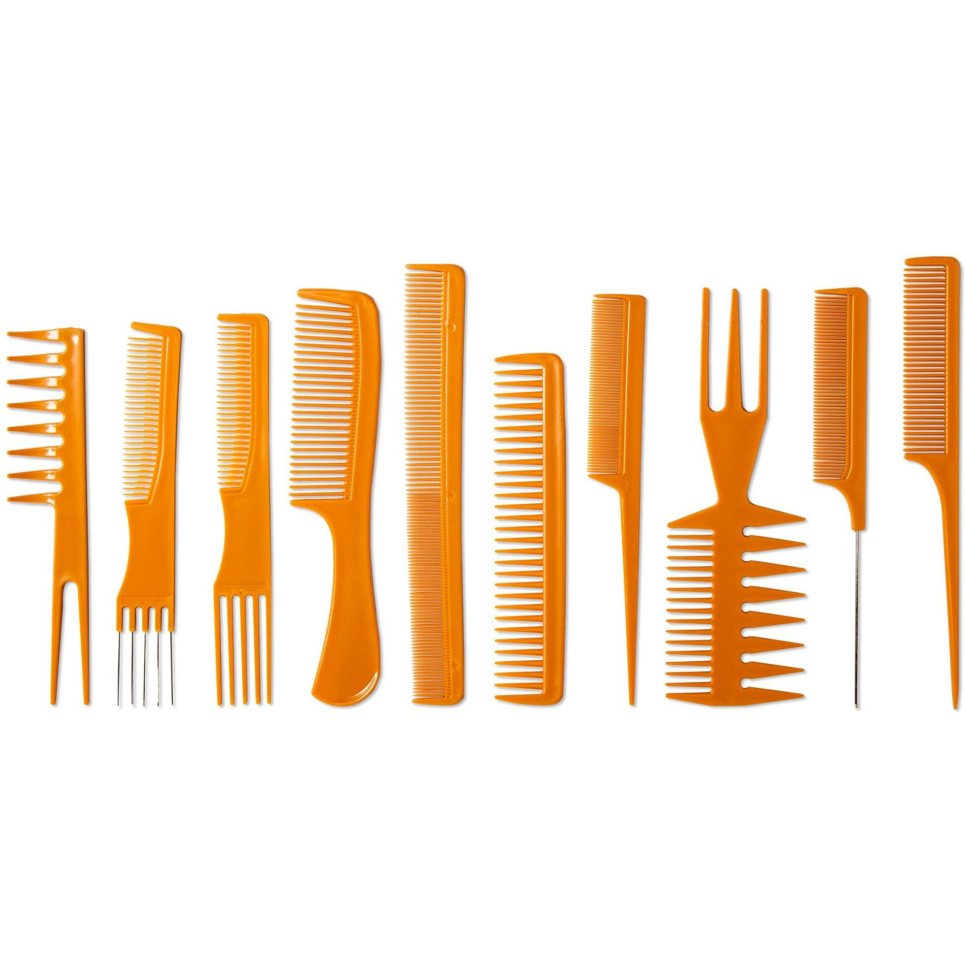 Donna Collection Smooth Finish Styling Combs, Tan, 10 Count