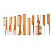 Donna Collection Smooth Finish Styling Combs, Tan, 10 Count