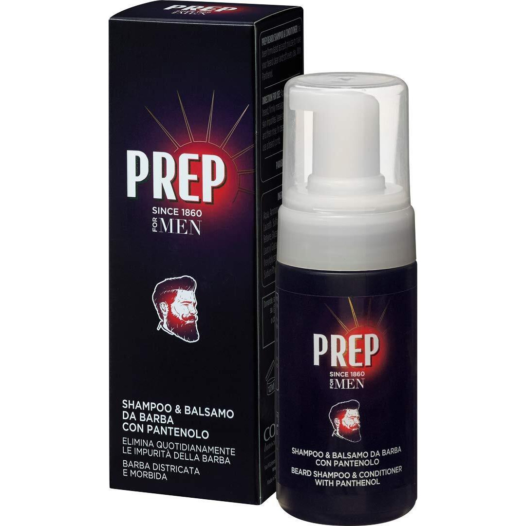 Beard Shampoo and Conditioner with Panthenol by Prep for Men - 3.4 oz Shampoo and Conditioner