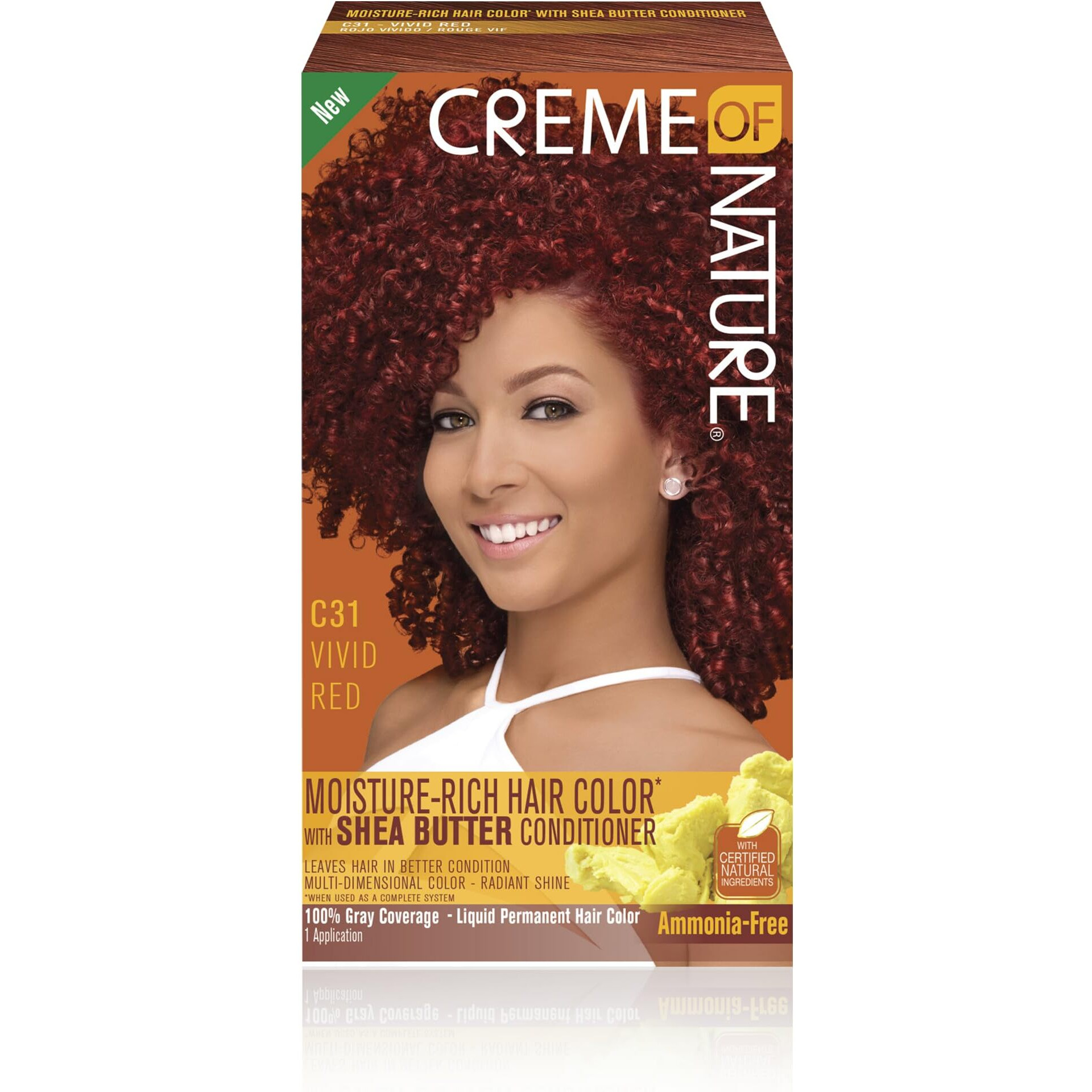 Creme of Nature Moisture Rich Hair Color Kit, C31 Vivid Red, 1 Application