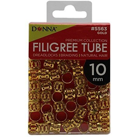 Donna Collection Filigree Tube, Gold, 10mm