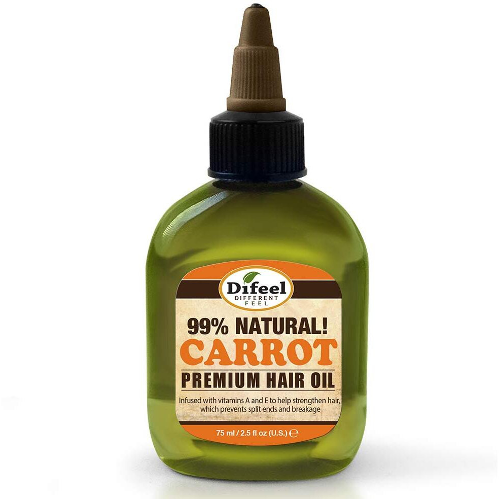 Difeel Premium Mega Care Natural Hair Oil - Carrot Oil with Vitamins a and E 2.5 ounce