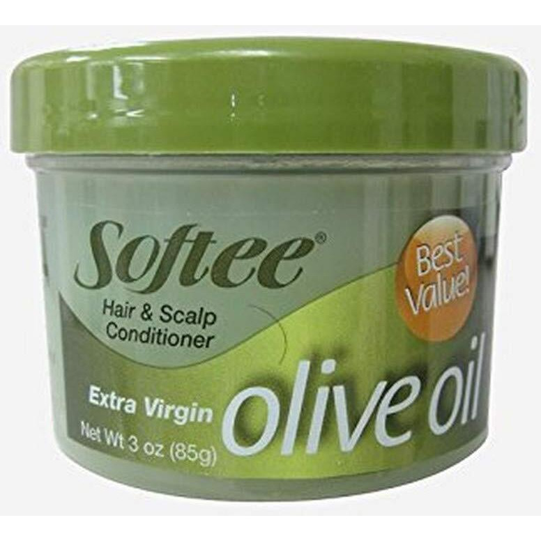 Softee Olive Oil Hair & Scalp Conditioner Extra Virgin, 3 Oz , green