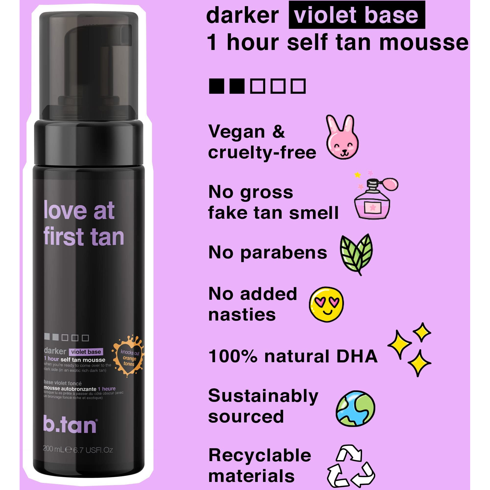 Love At First Tan Self Tan Mousse by B.Tan for Unisex - 6.7 oz Mousse