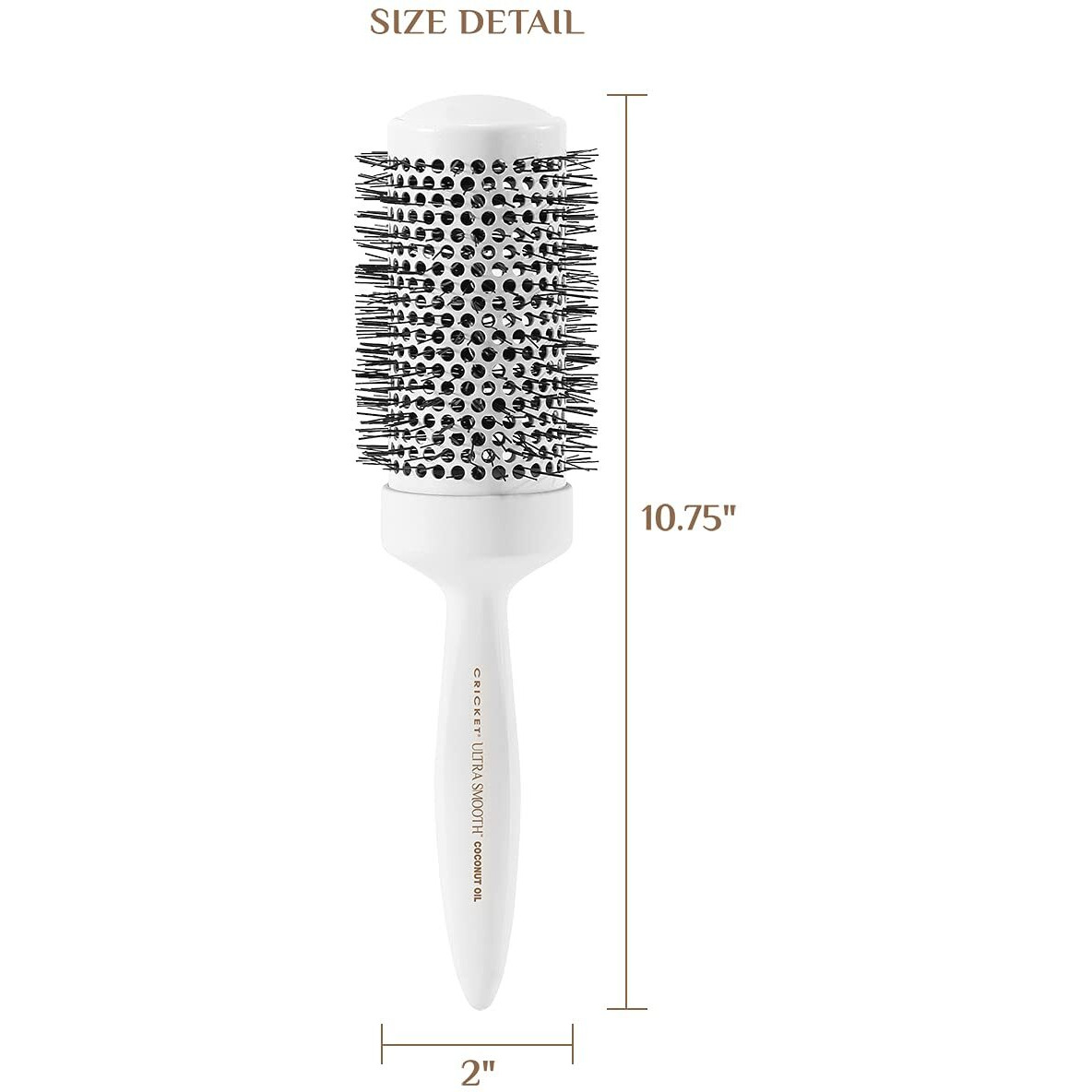 Ultra Smooth Coconut Thermal Brush - 390 by Cricket for Unisex - 2 Inch Hair Brush