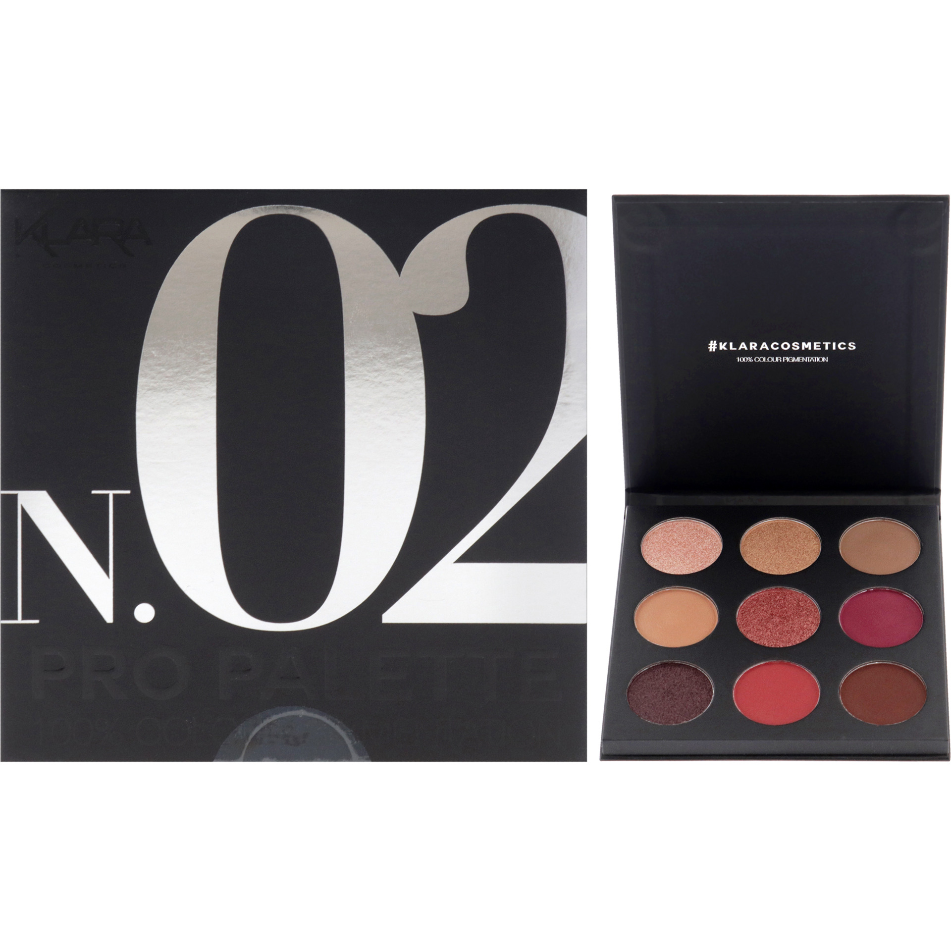 Pro Eyeshadow Palette - N.02 by Klara for Women - 0.38 oz Eye Shadow
