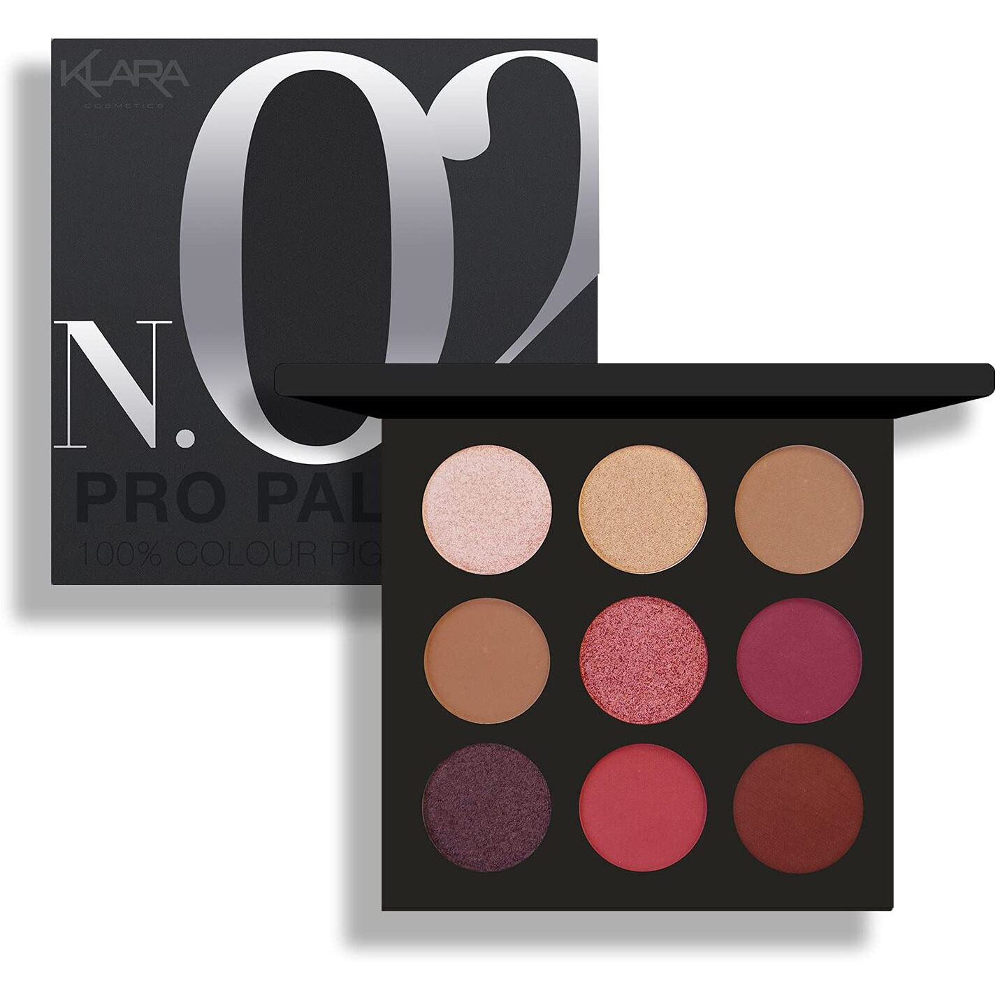 Pro Eyeshadow Palette - N.02 by Klara for Women - 0.38 oz Eye Shadow
