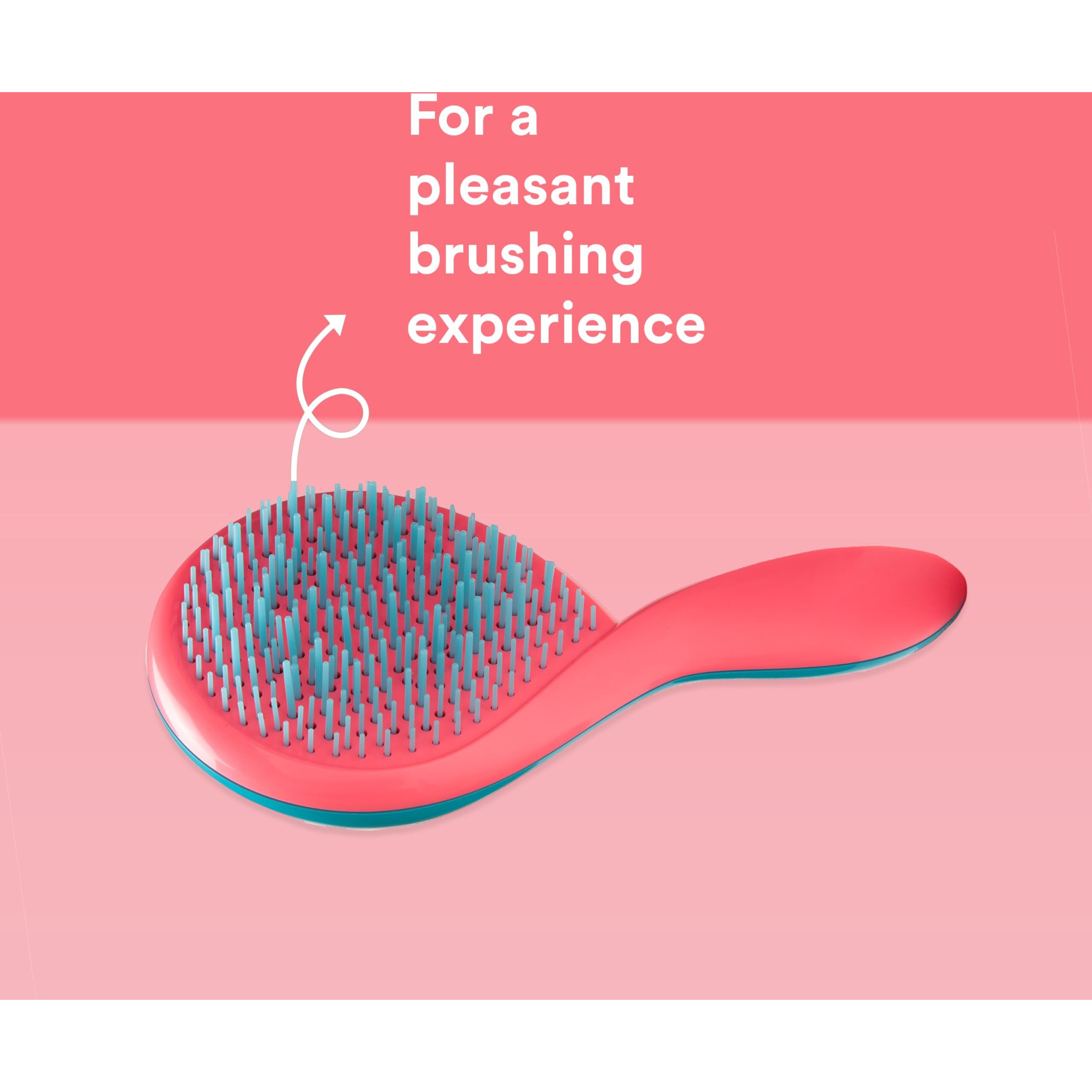 The Girlie Detangle Brush Thick and Curly Hair - Turquoise-Pink by Michel Mercier for Women- 1 Pc Hair Brush