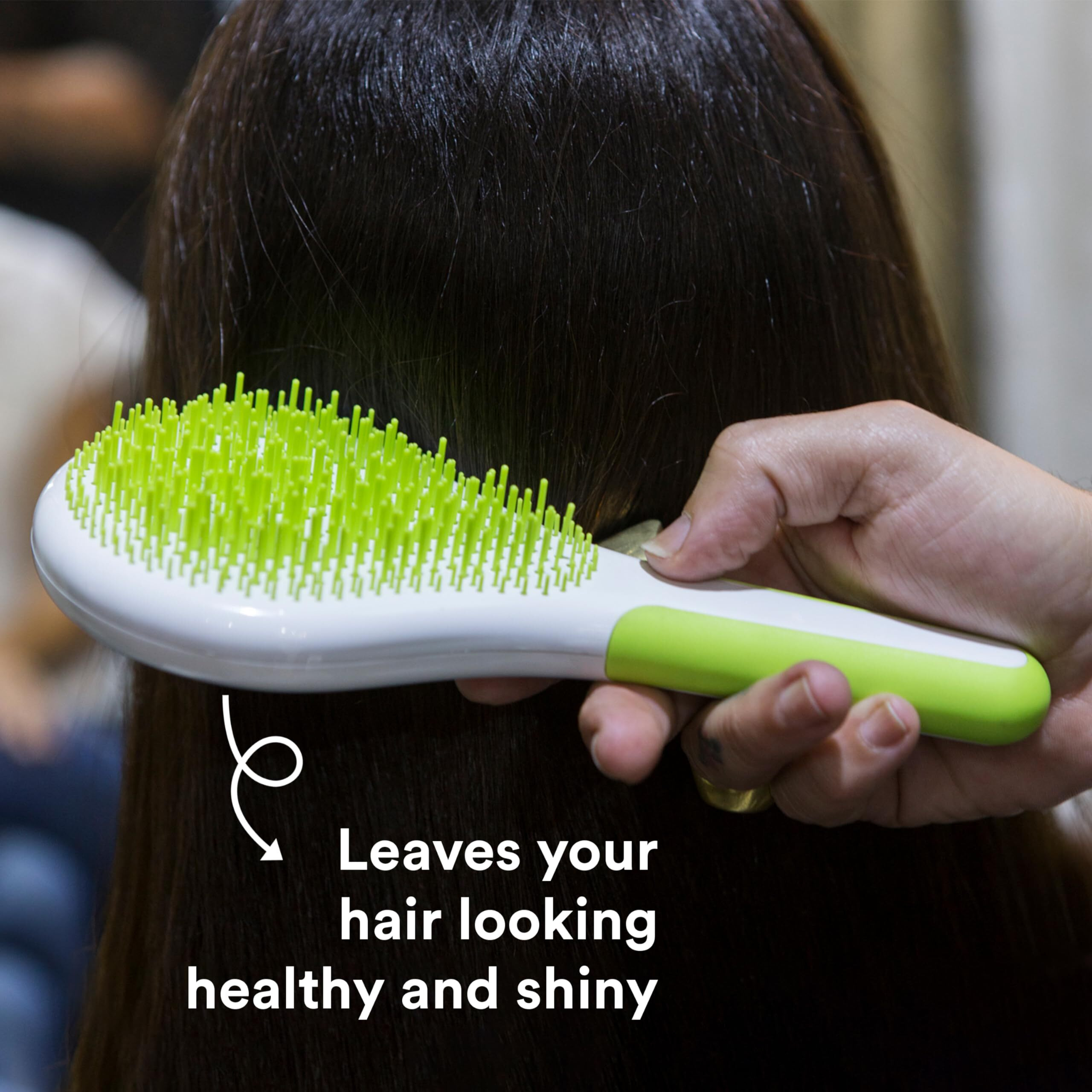 Wet and Dry Hair Detangler Regular Hair - Green-White by Michel Mercier for Women - 1 Pc Hair Brush