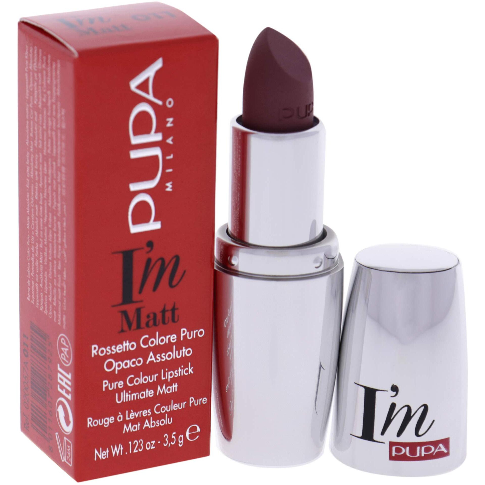 I Am Matte Pure Colour Lipstick - 011 Intense Nude by Pupa Milano for Women - 0.123 oz Lipstick