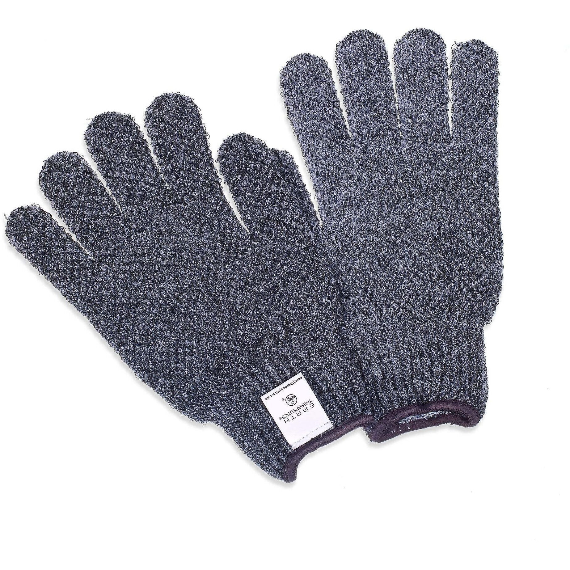 Earth Therapeutics Purifying Exfoliating Gloves - Charcoal