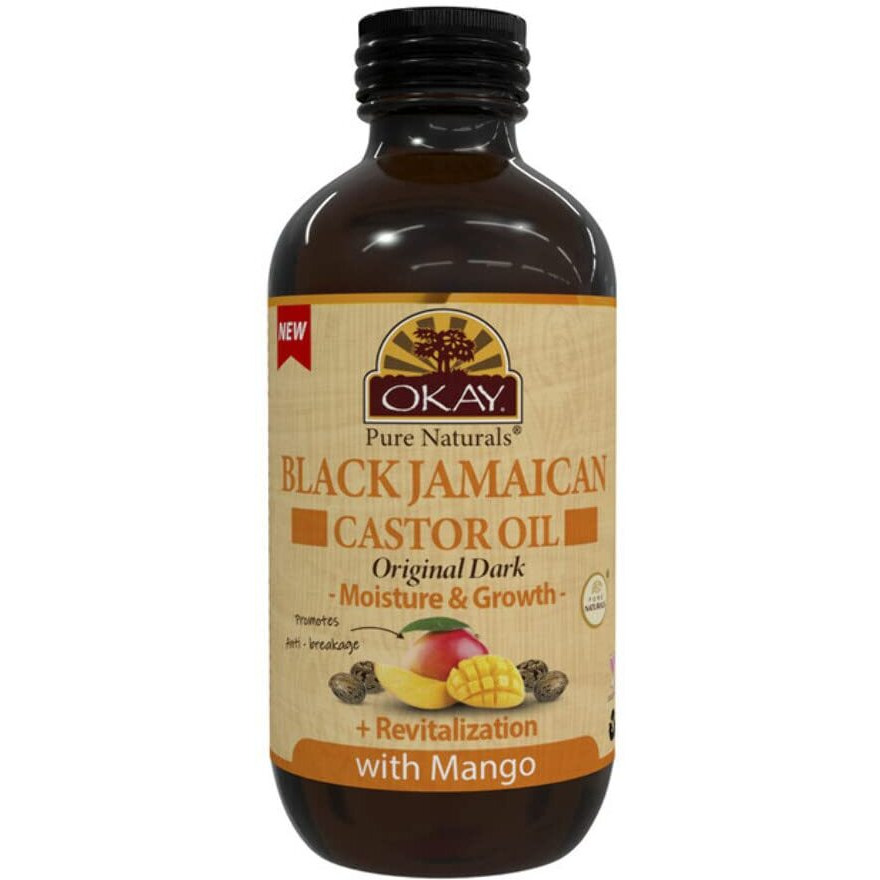 OKAY OKAY-BJODMA4 4 oz Black Jamaican Castor Oil Original Dark - Mango