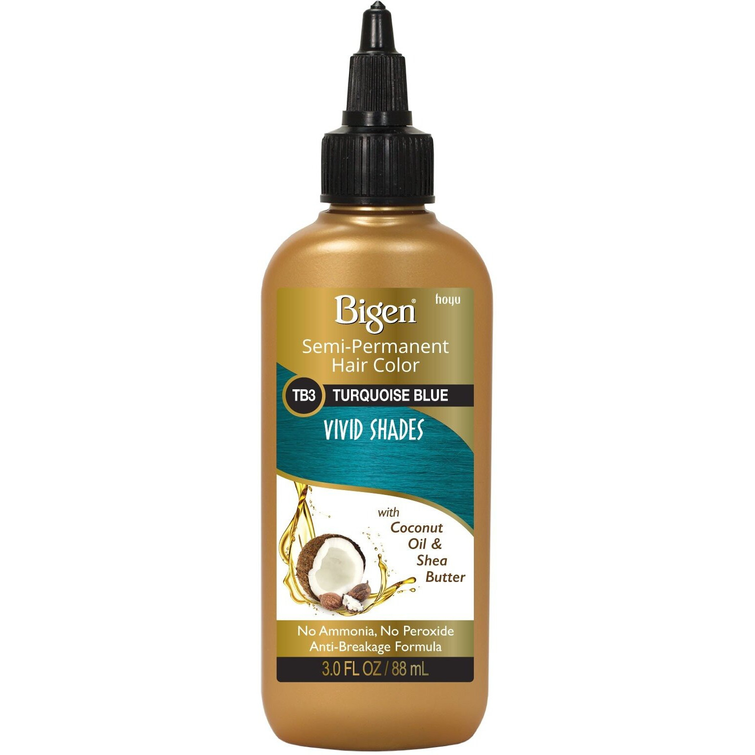 Bigen Semi-Permanent Haircolor Tb3 Turquoise Blue 3 Ounce (88ml) (2 Pack)