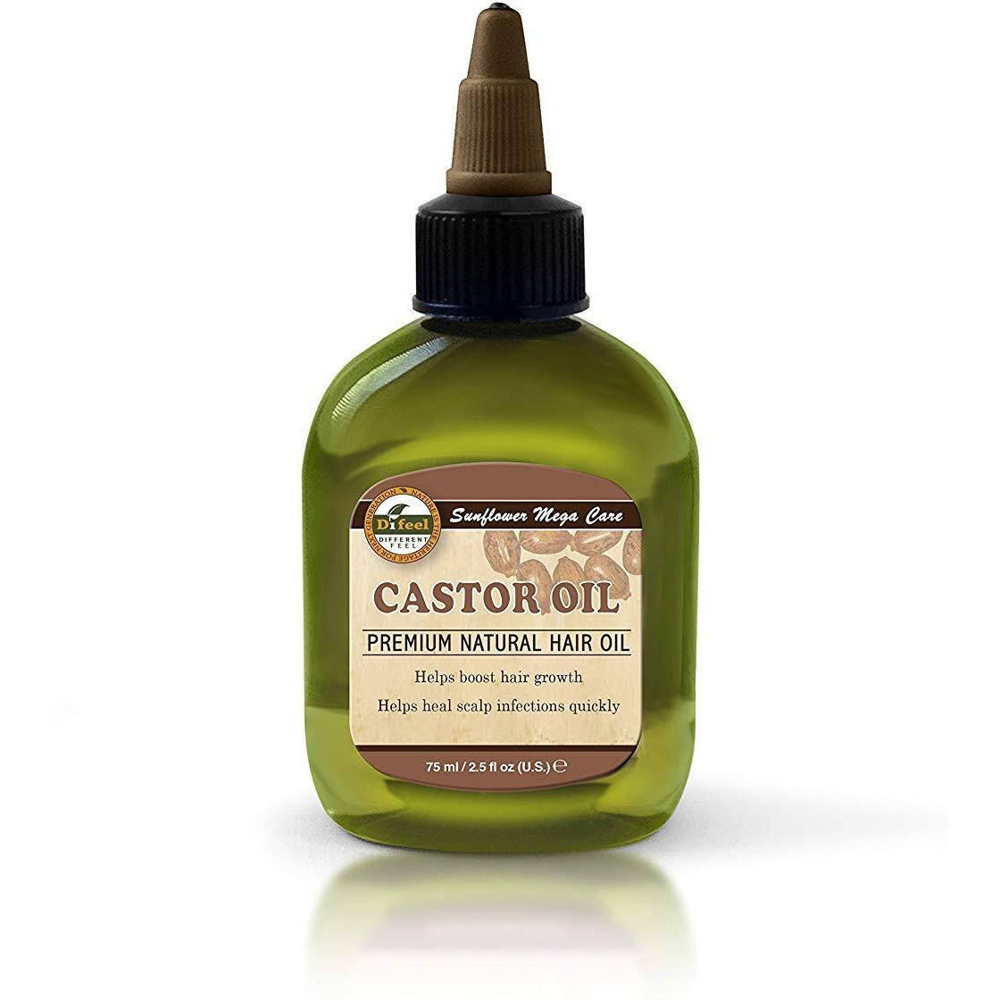Difeel Mega Care Castor Oil 2.5 ounce - Natural Castor Oil for Hair Growth