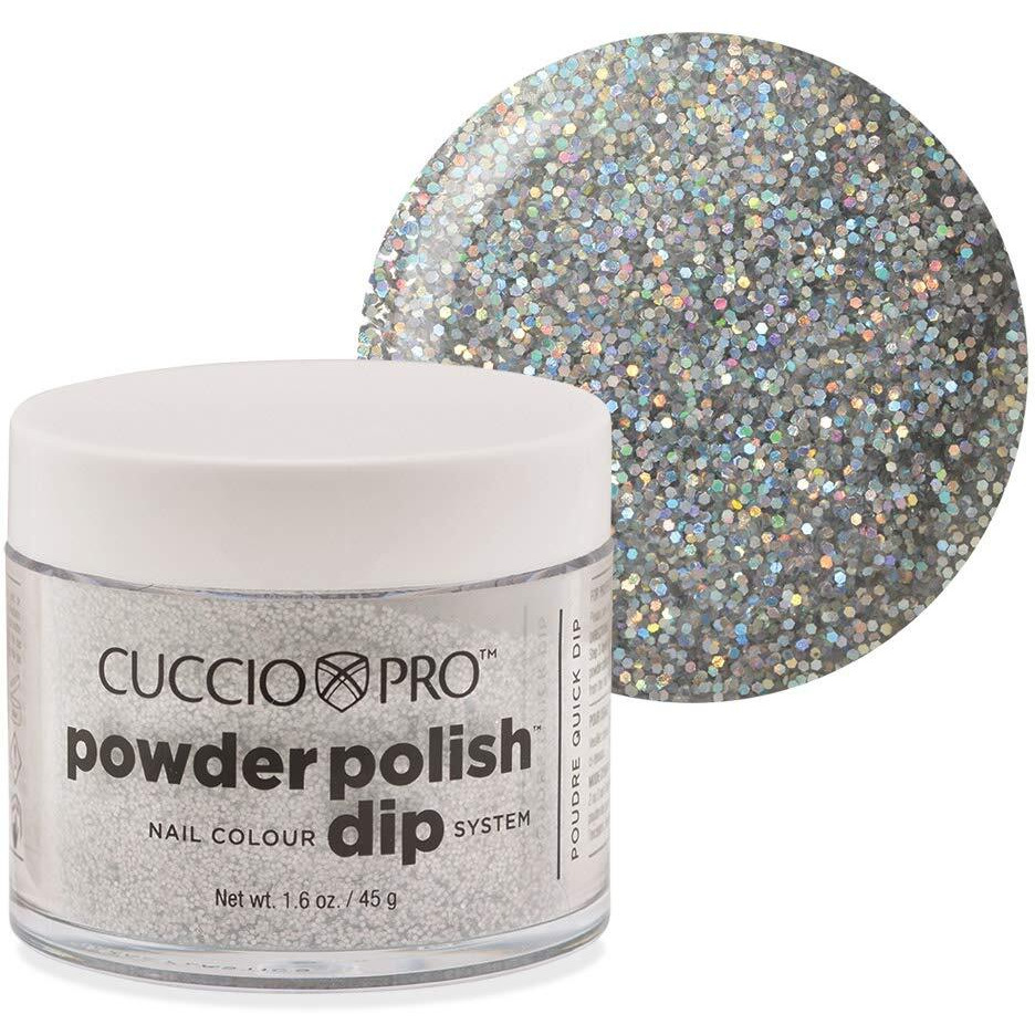 Pro Powder Polish Nail Colour Dip System - Deep Silver Glitter by Cuccio Colour for Women - 1.6 oz Nail Powder