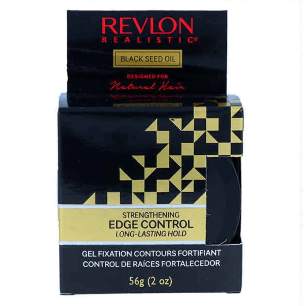 Revlon Realistic Black Seed Oil Strengthening Edge Control Long-Lasting Hold, 2 Oz