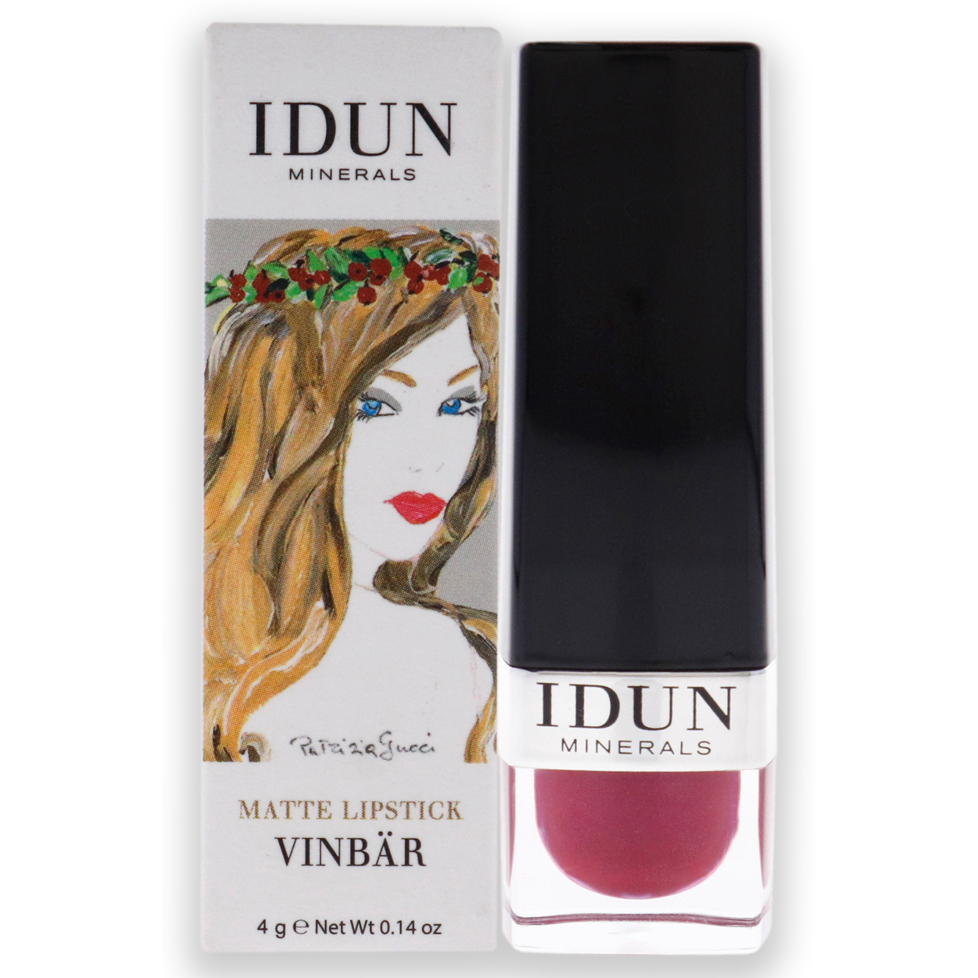 Matte Lipstick - 105 Vinbar by Idun Minerals for Women - 0.14 oz Lipstick