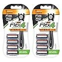 BIC Flex 4 Sensitive Hybrid Titanium Men's Disposable Razors, For a Smooth, Ultra-Close and Comfortable Shave, 8 Cartridges and 2 Handles, 10 Piece Razor Set