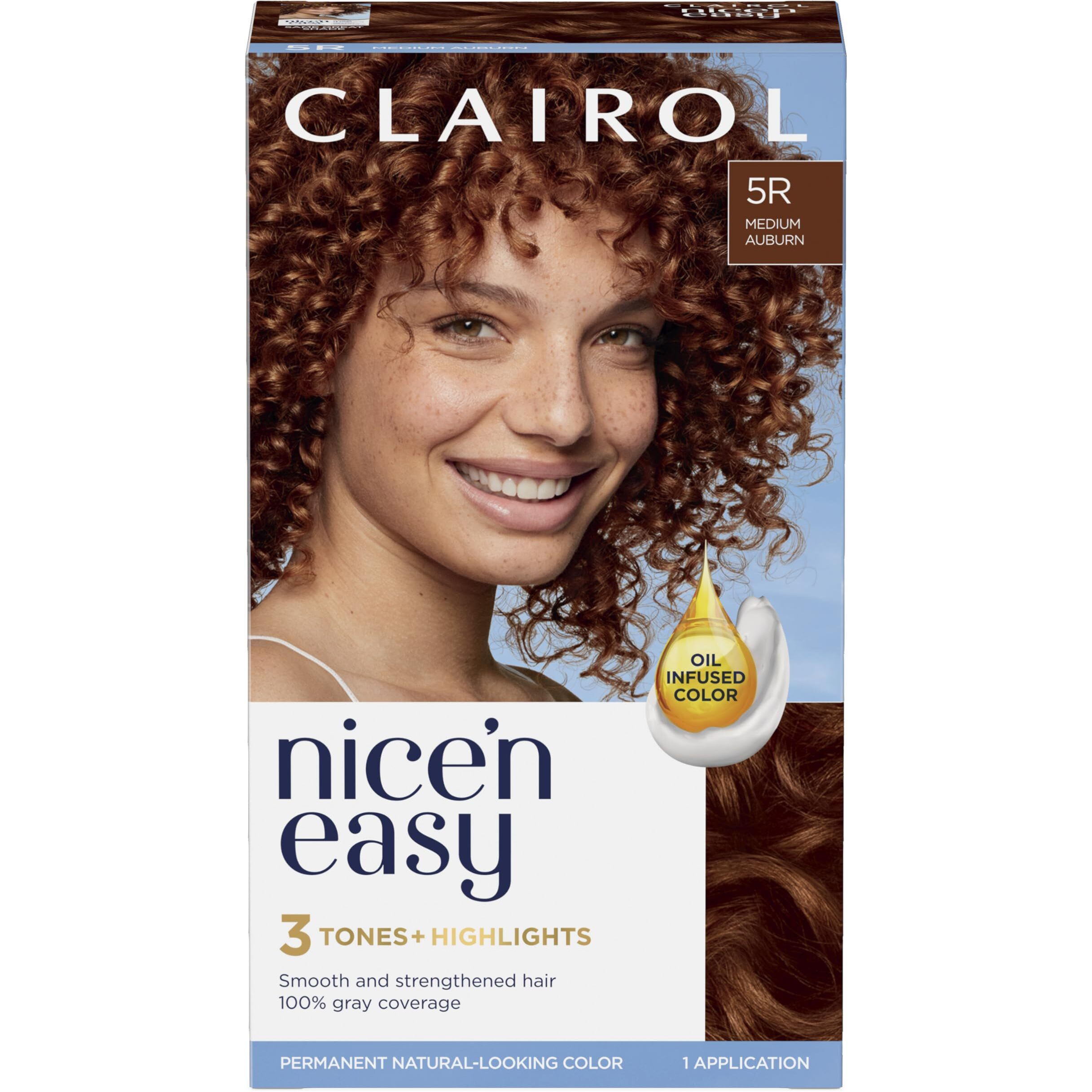 Nice n Easy Permanent Color - 5R Medium Auburn by Clairol for Women - 1 Application Hair Color