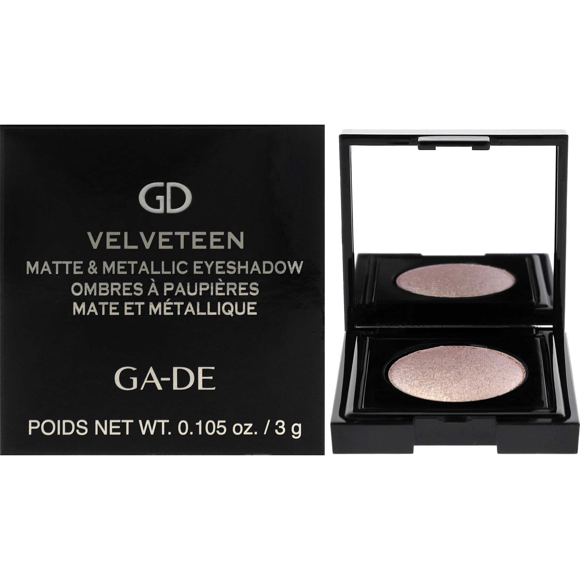 Velveteen Matte and Metallic Eyeshadow - 221 Gold Gleam by GA-DE for Women - 0.105 oz Eye Shadow