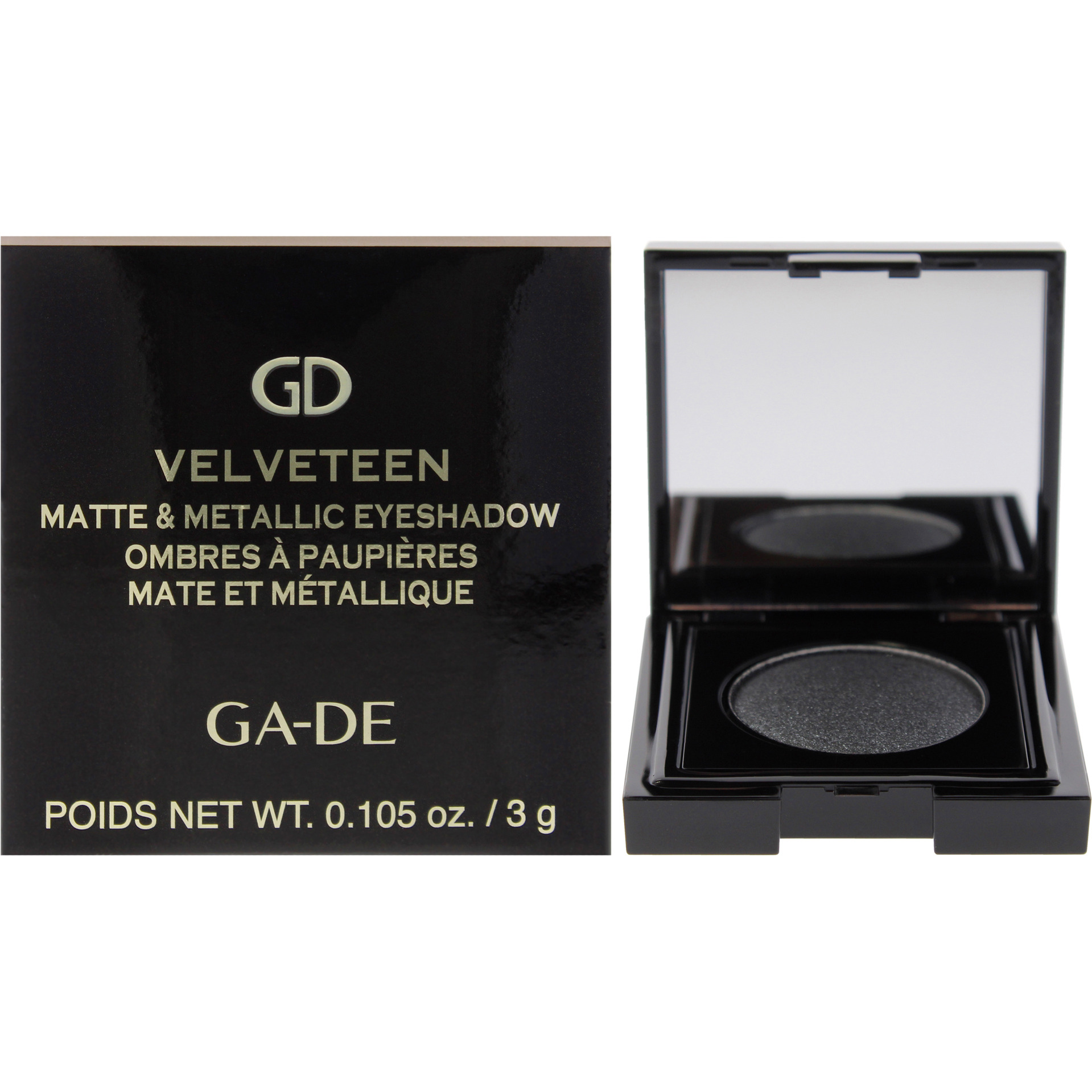 Velveteen Matte and Metallic Eyeshadow - 230 Glam Noir by GA-DE for Women - 0.105 oz Eye Shadow