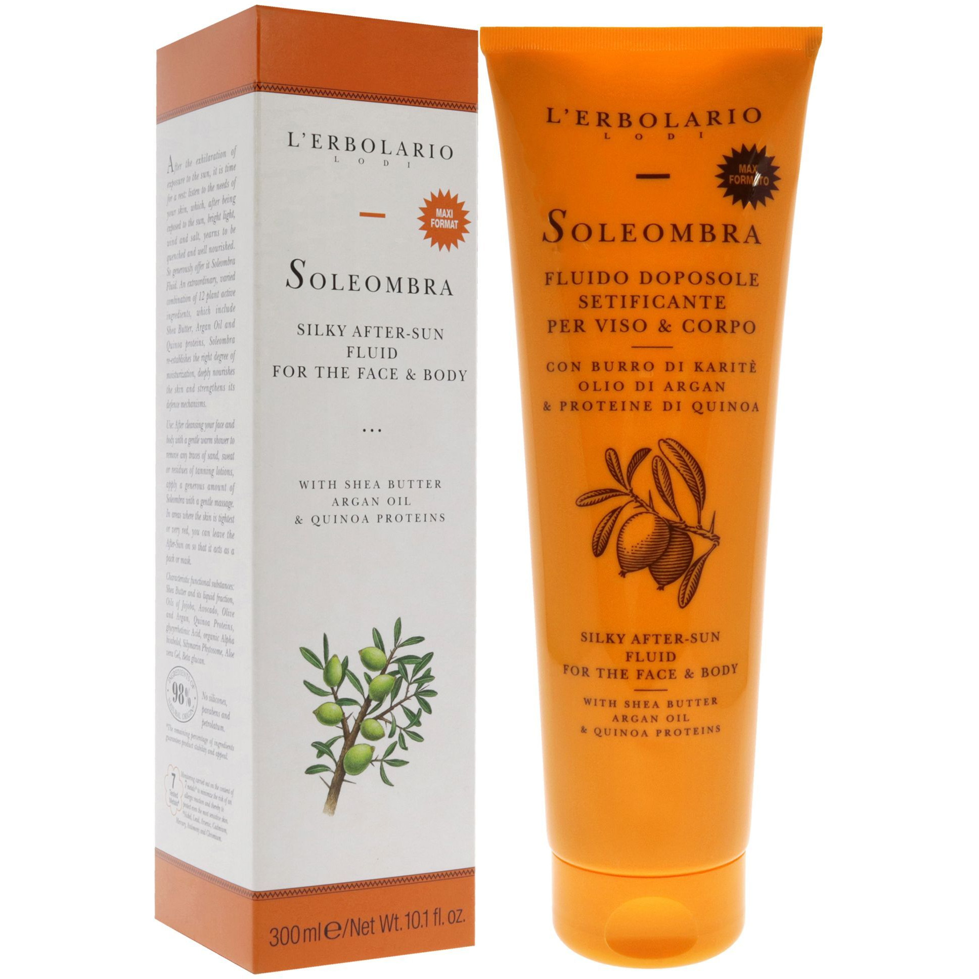 Soleombra Silky After-Sun Fluid by LErbolario for Unisex - 10.1 oz Sunscreen