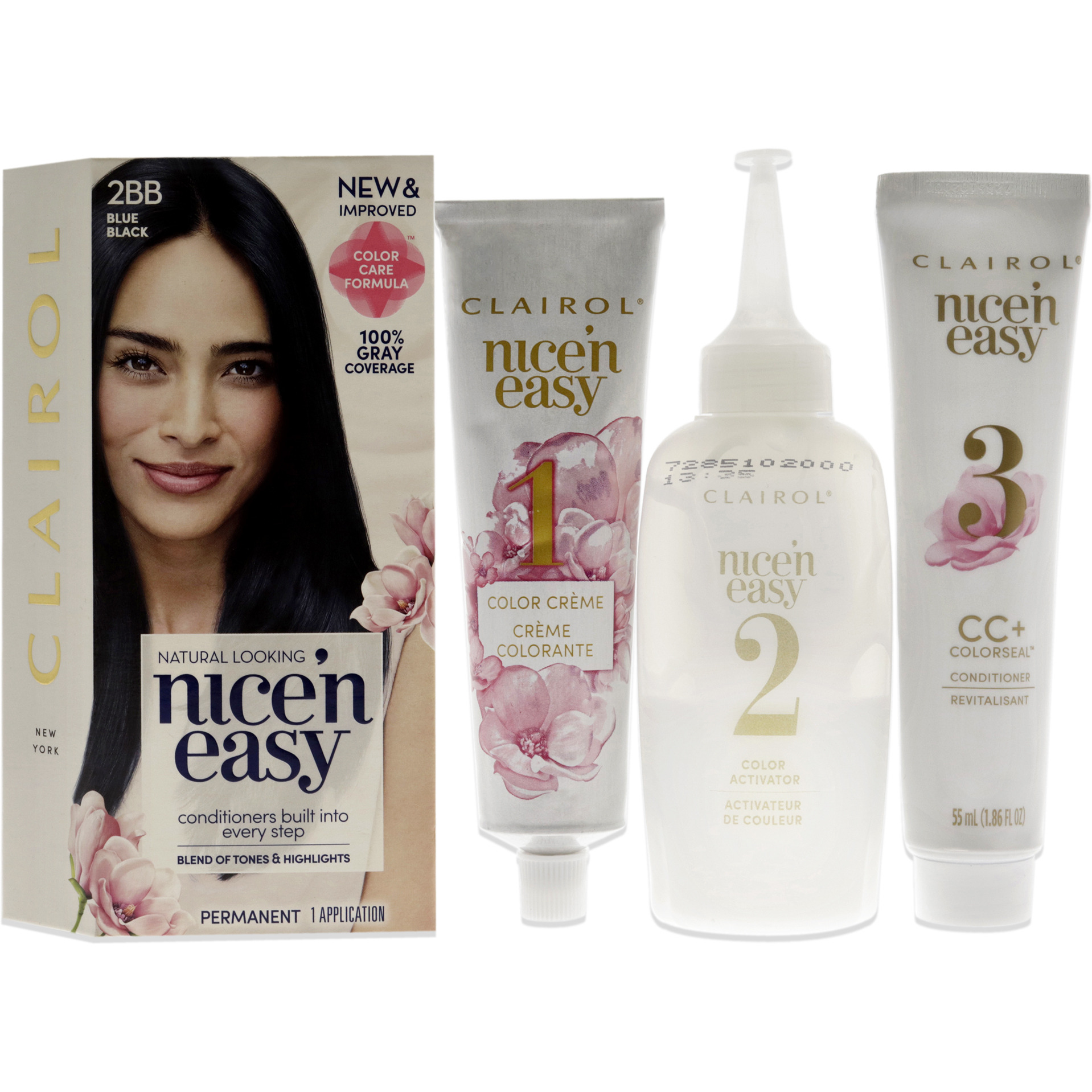 Nicen Easy Color Blend - 2BB Blue Black by Clairol for Women - 1 Application Hair Color