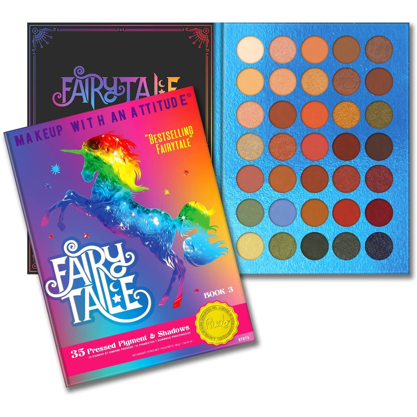 Fairy Tale 35 Eyeshadow Palette - Book 3 by Rude Cosmetics for Women - 1.34 oz Eye Shadow
