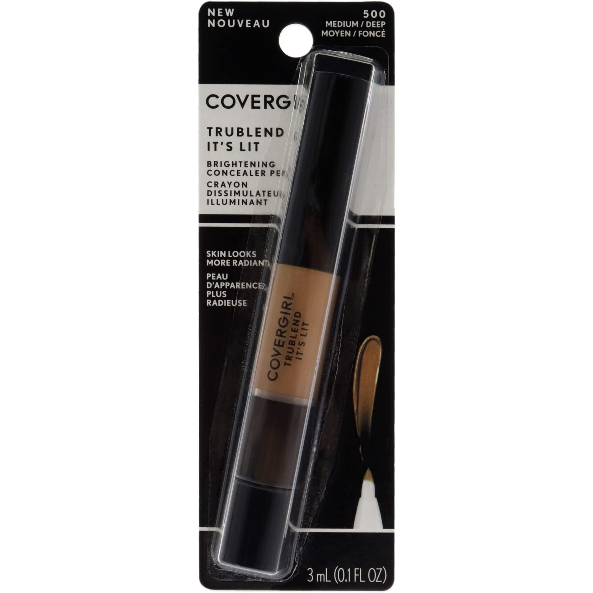 TruBlend Its Lit Brightening Concealer Pen - 500 Medium-Deep by CoverGirl for Women - 0.1 oz Concealer