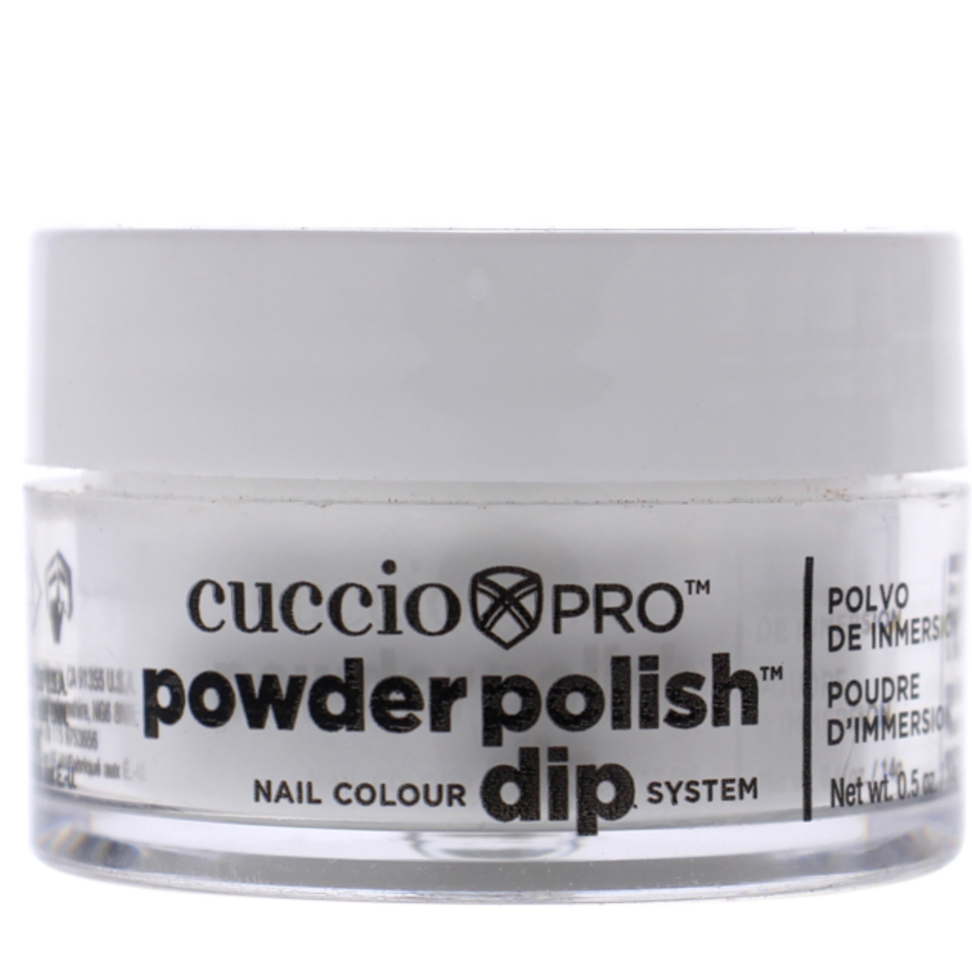 Pro Powder Polish Nail Colour Dip System - White With Silver Mica by Cuccio Colour for Women - 0.5 oz Nail Powder
