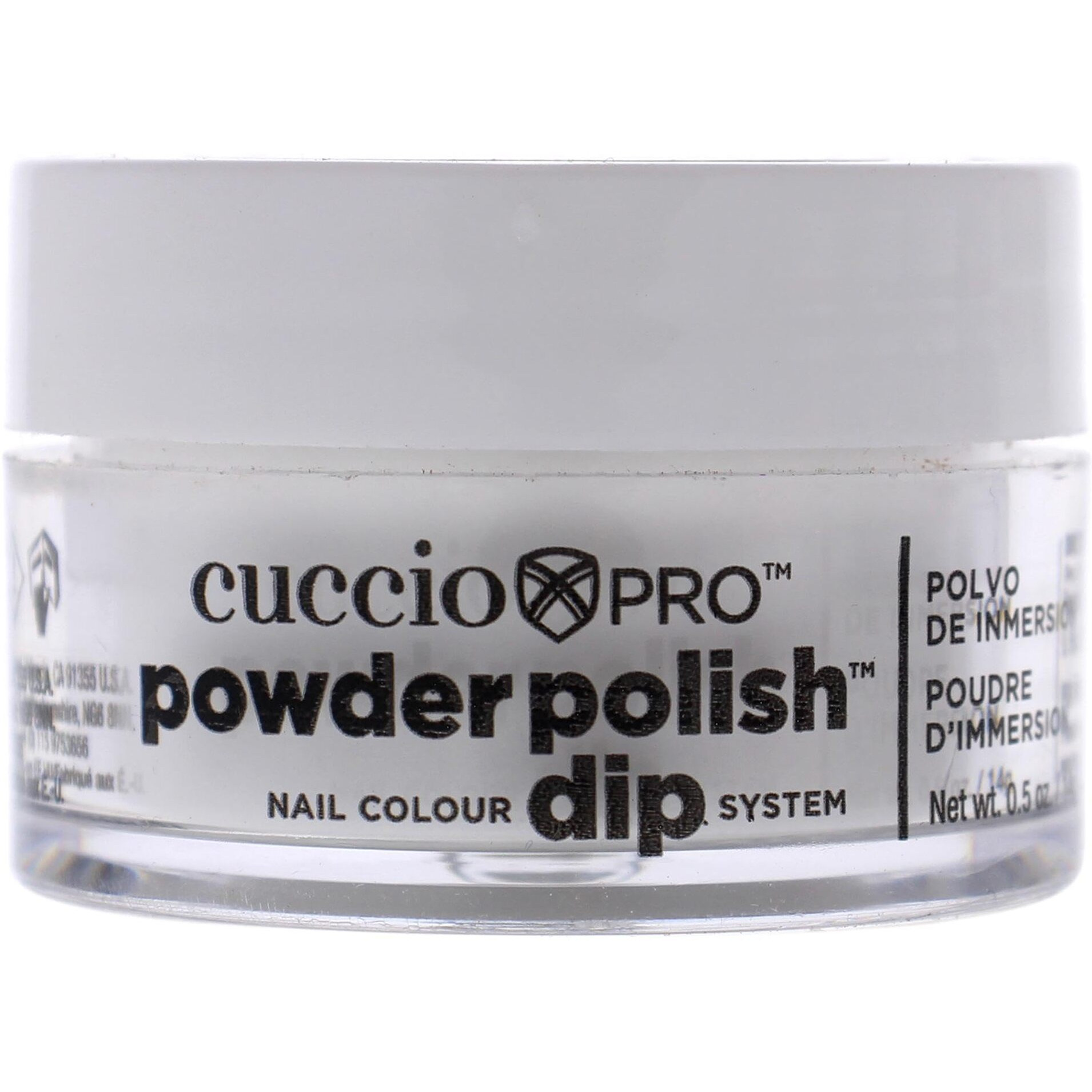 Pro Powder Polish Nail Colour Dip System - White With Silver Mica by Cuccio Colour for Women - 0.5 oz Nail Powder
