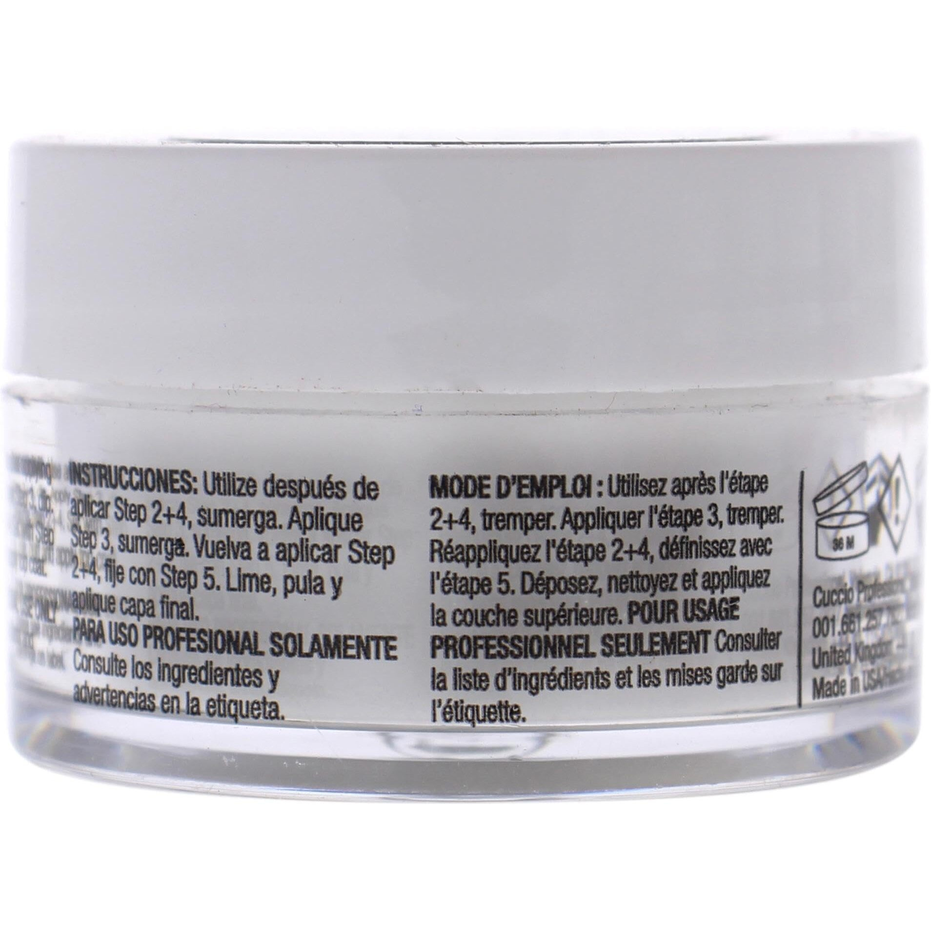 Pro Powder Polish Nail Colour Dip System - White With Silver Mica by Cuccio Colour for Women - 0.5 oz Nail Powder