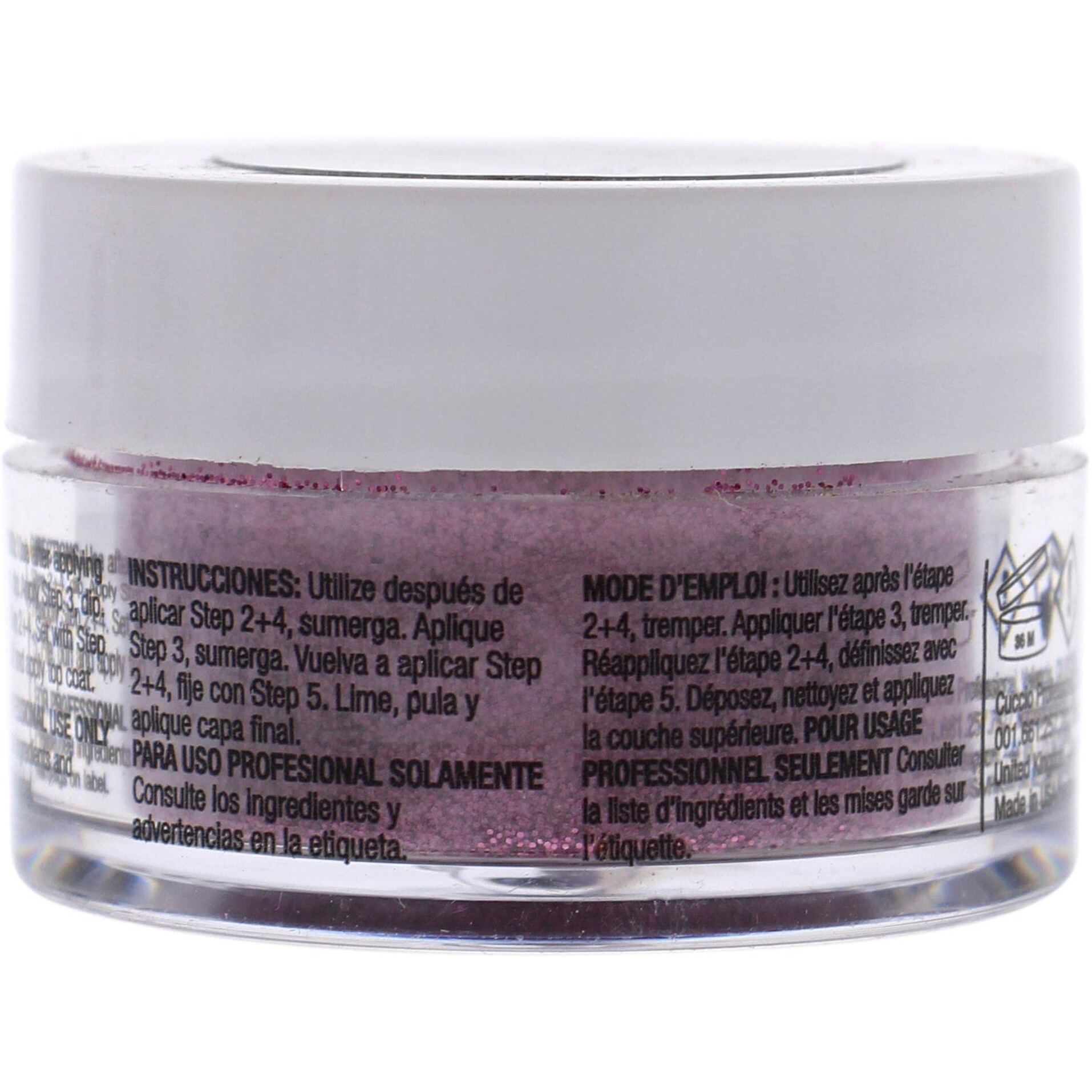 Pro Powder Polish Nail Colour Dip System - Barbie Pink Glitter by Cuccio Colour for Women - 0.5 oz Nail Powder