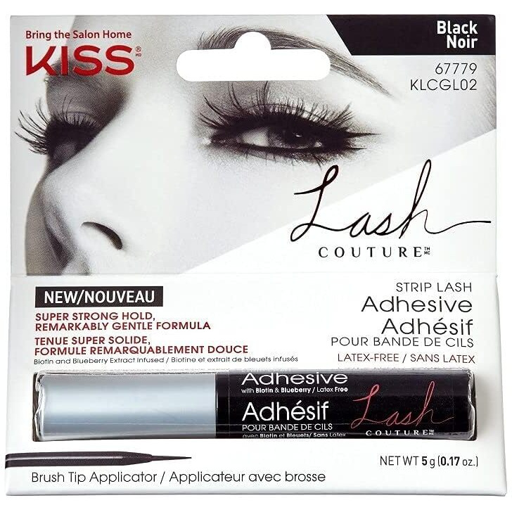 KISS Lash Couture, Lash Glue, Super Strong Strip Lash Adhesive, Black, Includes Lash Adhesive, Long Lasting Wear, Can Be Used with Strip Lashes and Lash Clusters
