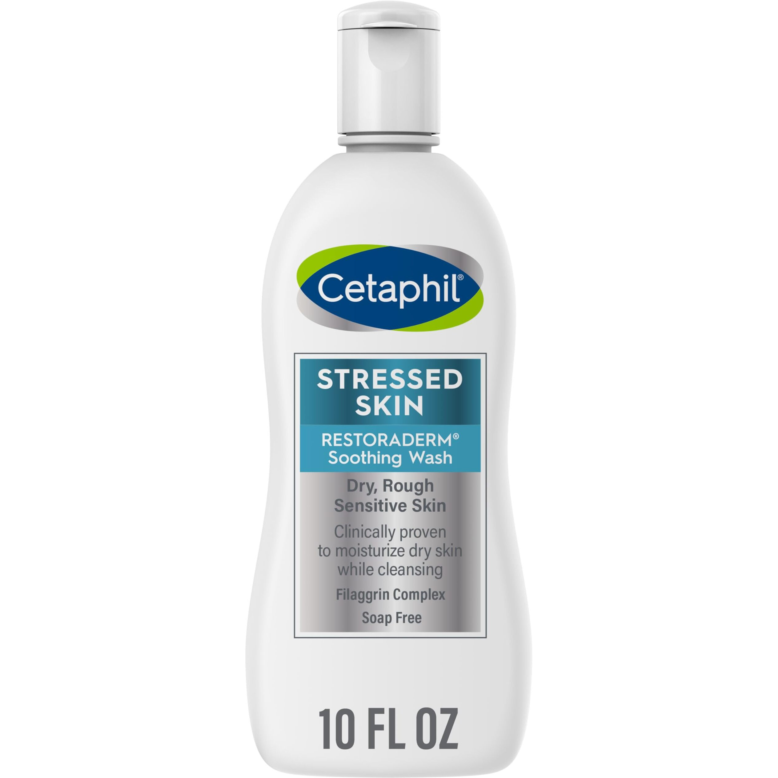 Cetaphil RESTORADERM Soothing Wash, 10 fl oz, Soothes Dry, Stressed Skin, Hypoallergenic, Soap & Paraben Free, National Eczema Association Endorsed