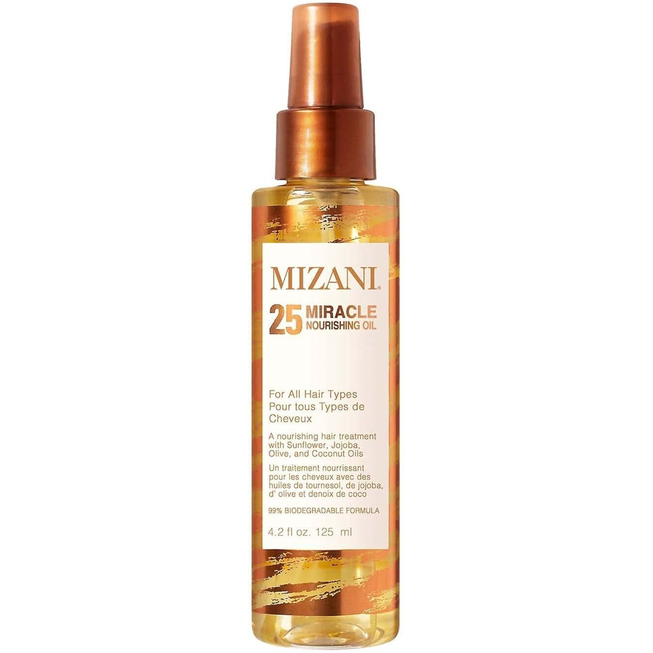 Mizani 25 Miracle Nourishing Oil | Lightweight, Nourishing Hair Oil | Leaves Hair Soft and Manageable | Fights Frizz | With Coconut Oil | For All Hair Types | 4.2 Fl Oz