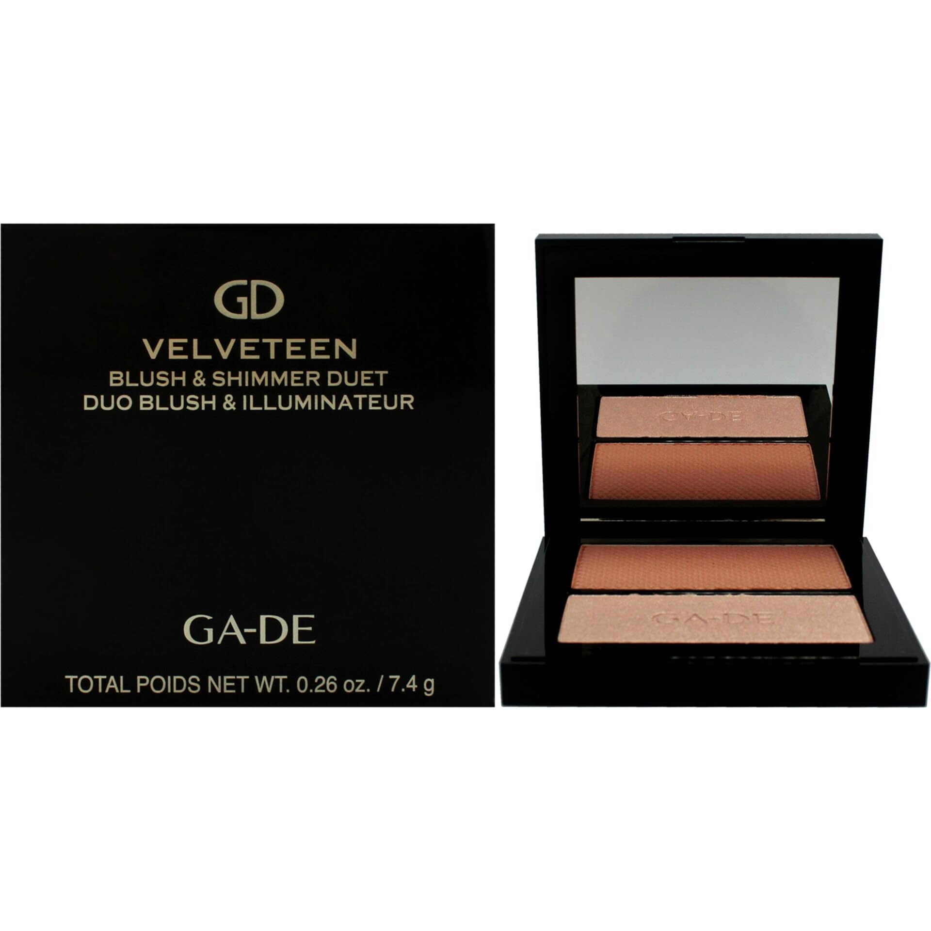 Velveteen Blush and Shimmer Duet - 32 Vintage and Glow by GA-DE for Women - 0.26 oz Blush