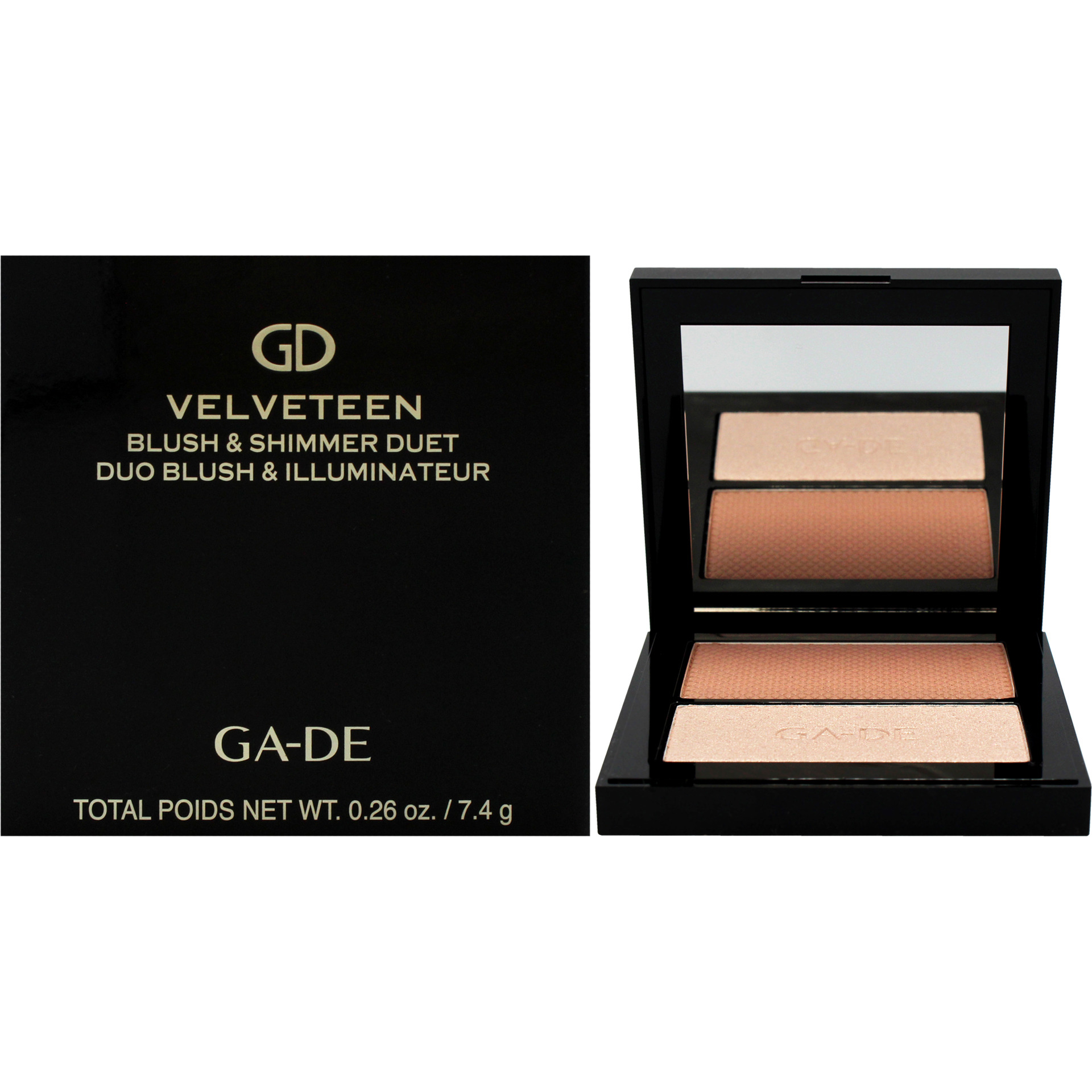 Velveteen Blush and Shimmer Duet - 12 Natural and Glow by GA-DE for Women - 0.26 oz Blush