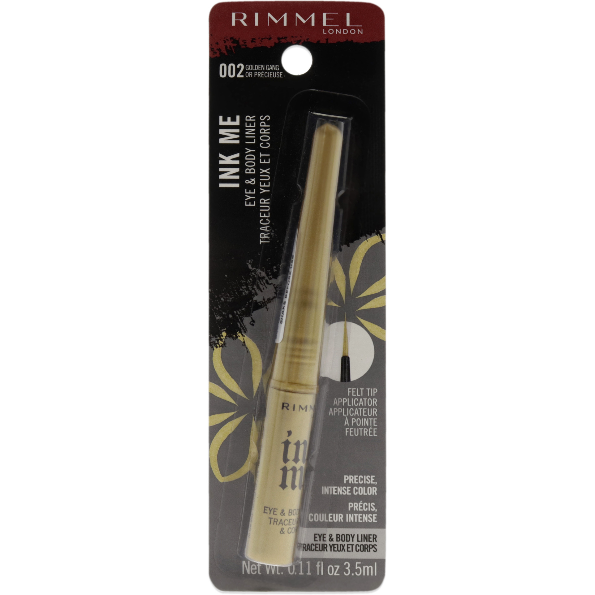 Ink Me Eyes and Body - 002 Gold by Rimmel London for Women - 0.11 oz Eyeliner