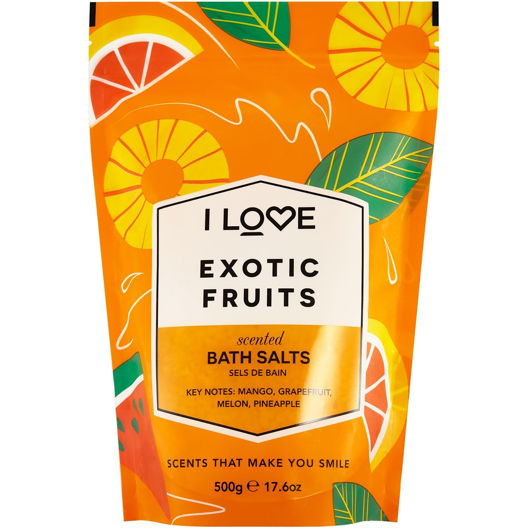 Scented Bath Salts - Exotic Fruit by I Love Cosmetics for Women - 17.6 oz Bath Salt
