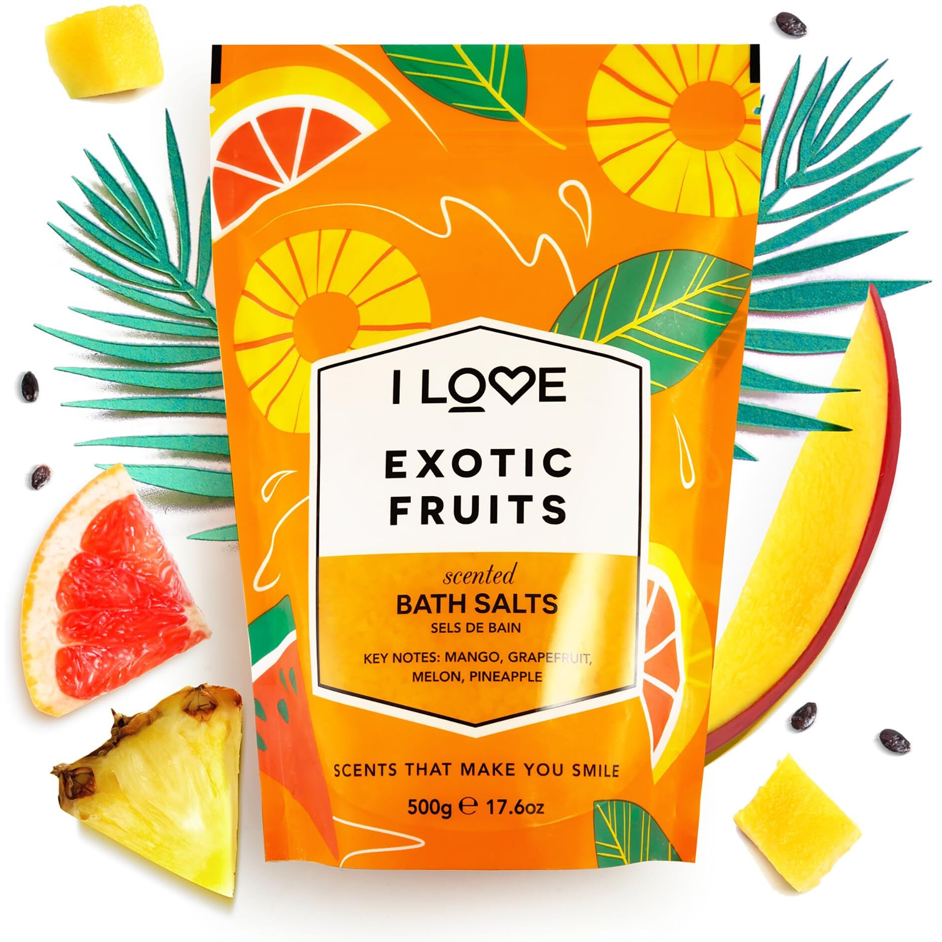Scented Bath Salts - Exotic Fruit by I Love Cosmetics for Women - 17.6 oz Bath Salt