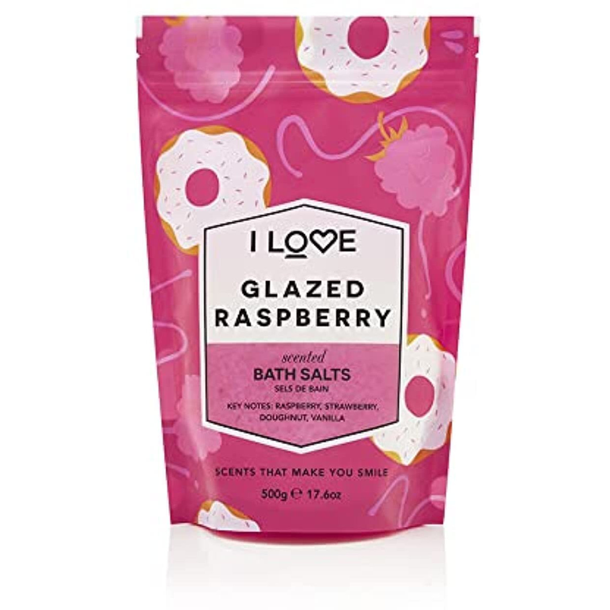 Scented Bath Salts - Glazed Raspberry by I Love Cosmetics for Women - 17.6 oz Bath Salt