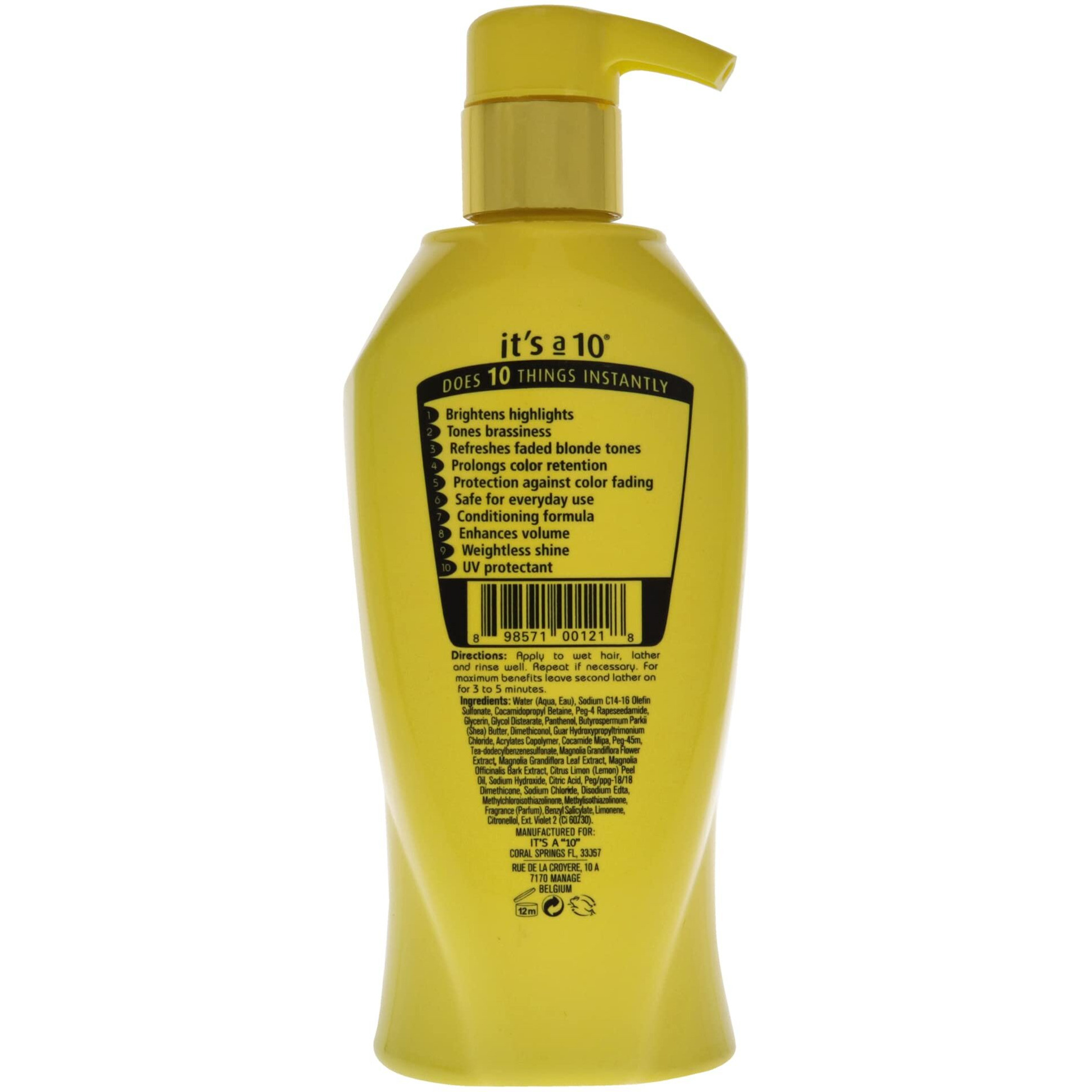Miracle Brightening Shampoo For Blondes by Its A 10 for Unisex - 10 oz Shampoo
